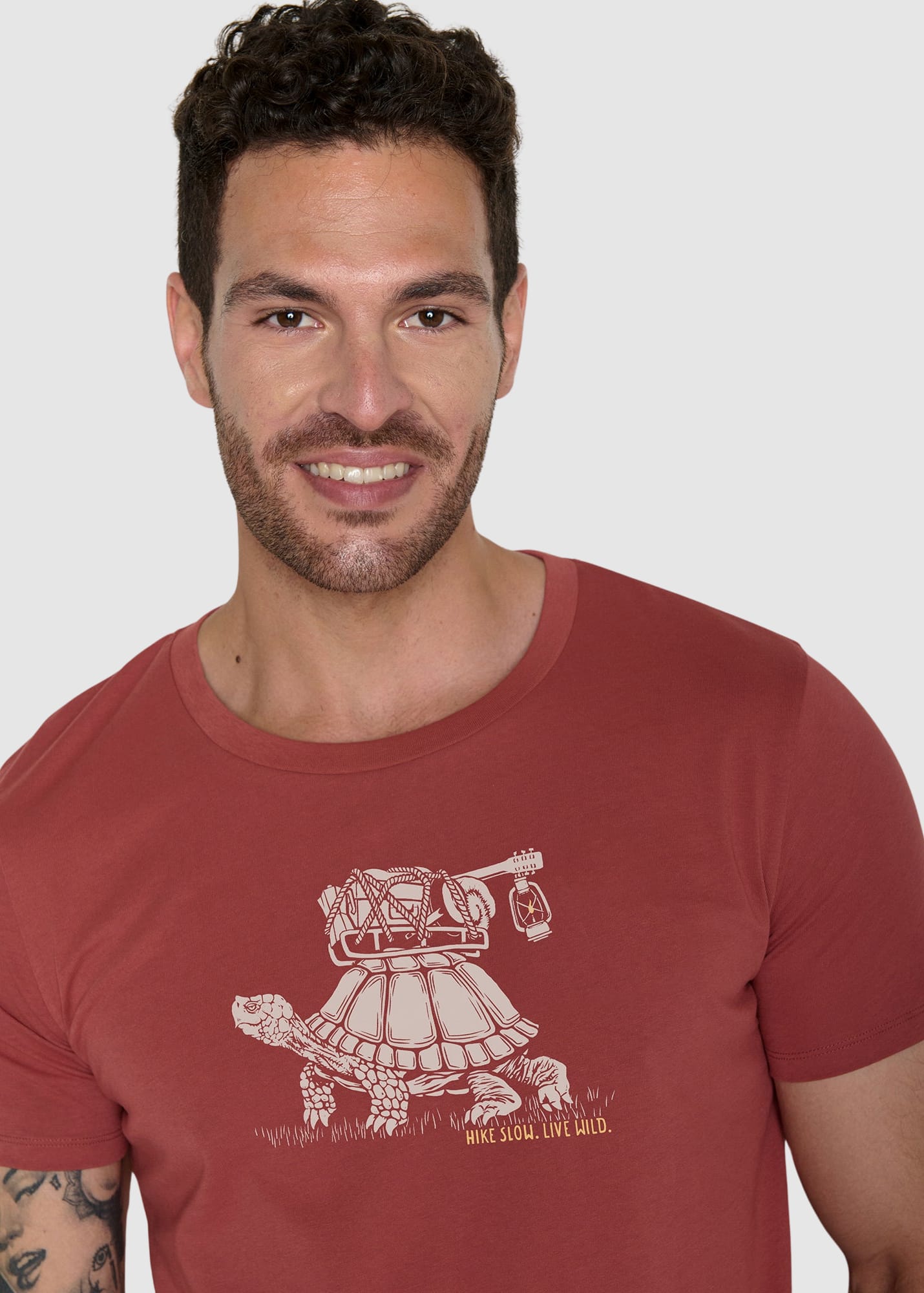 Turtle Walk Guide T-Shirt Sunset Red