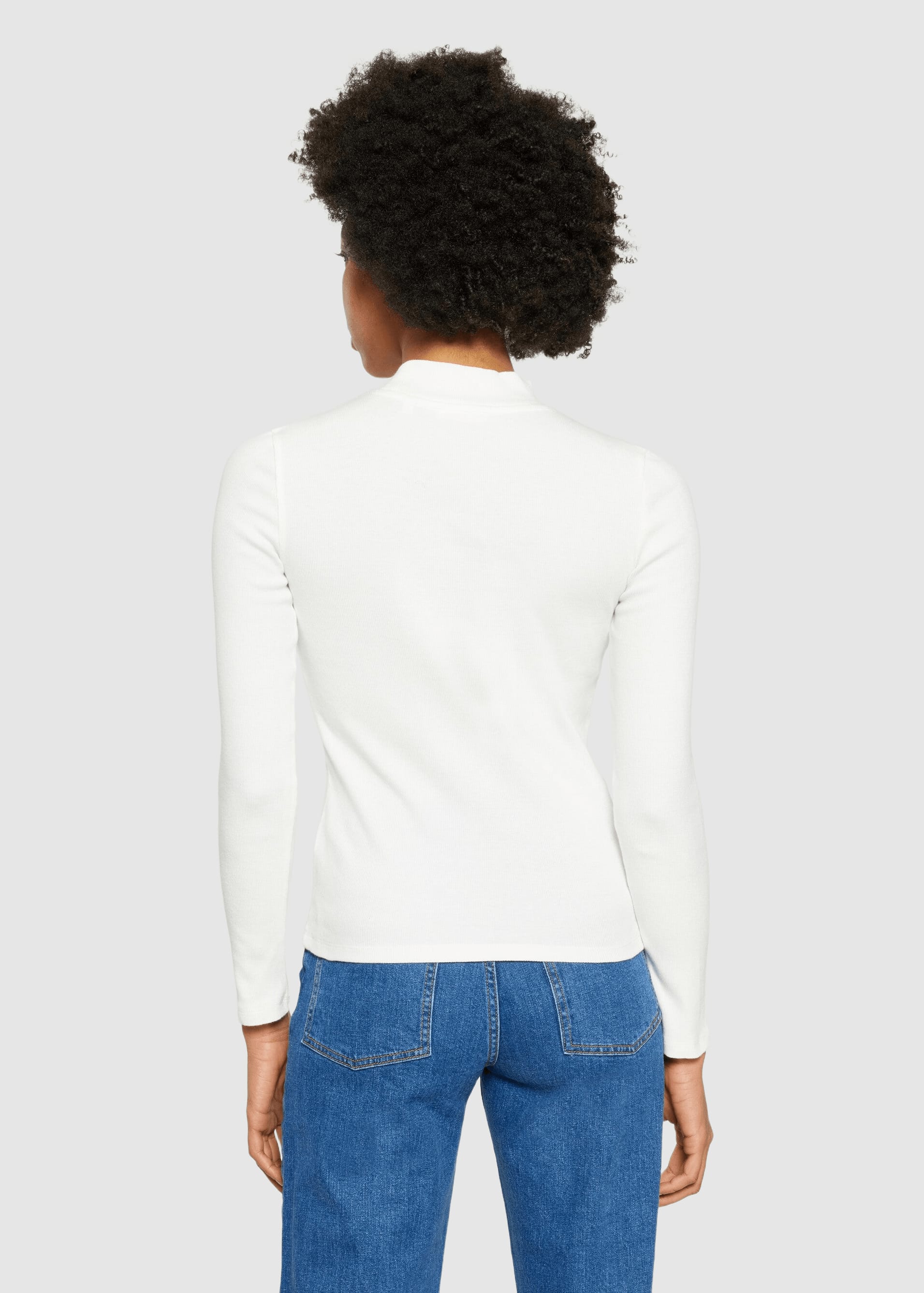 Rib Mock Neck Star White