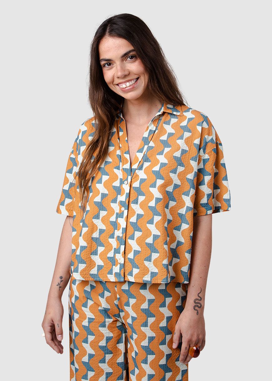Big Tiles Oversize Cropped Blouse Big Tiles Oversize Cropped Blouse