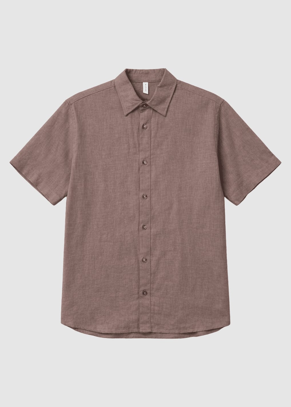 Shortsleeve Linen Shirt Grey Brown