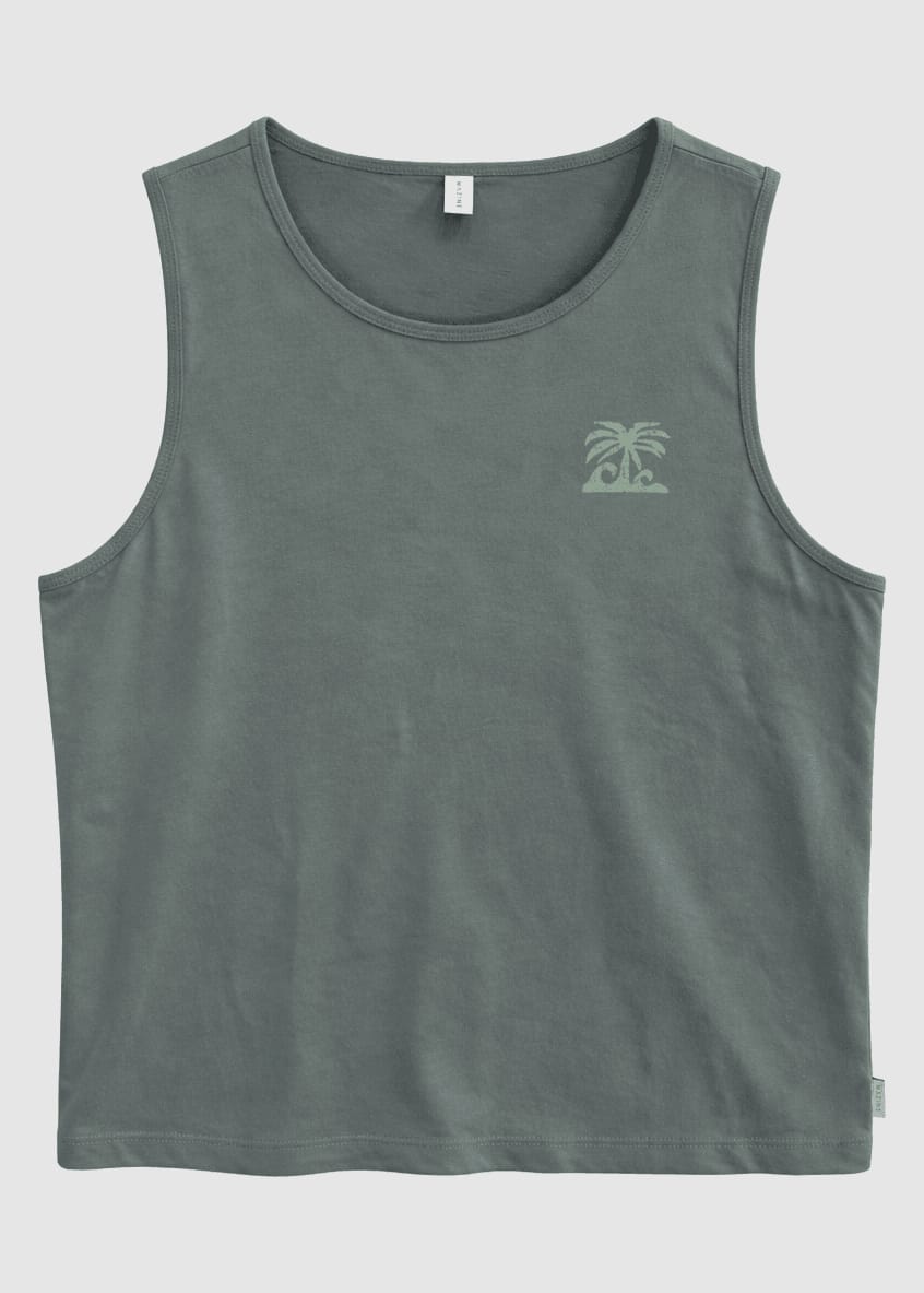 Back Print Tanktop Bottle Palm