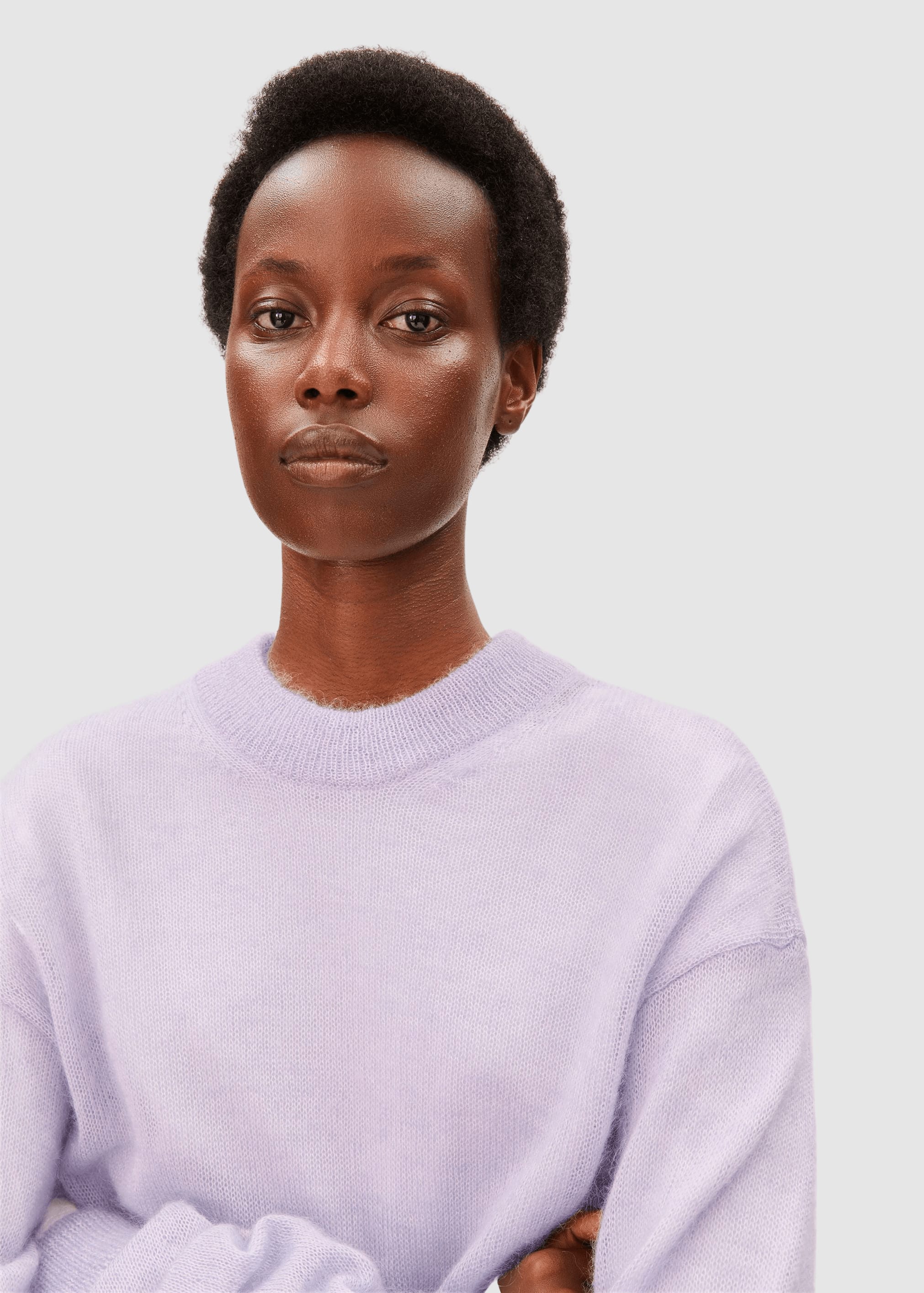 Mohair Blend Knit Sweater Moonlit Lilac