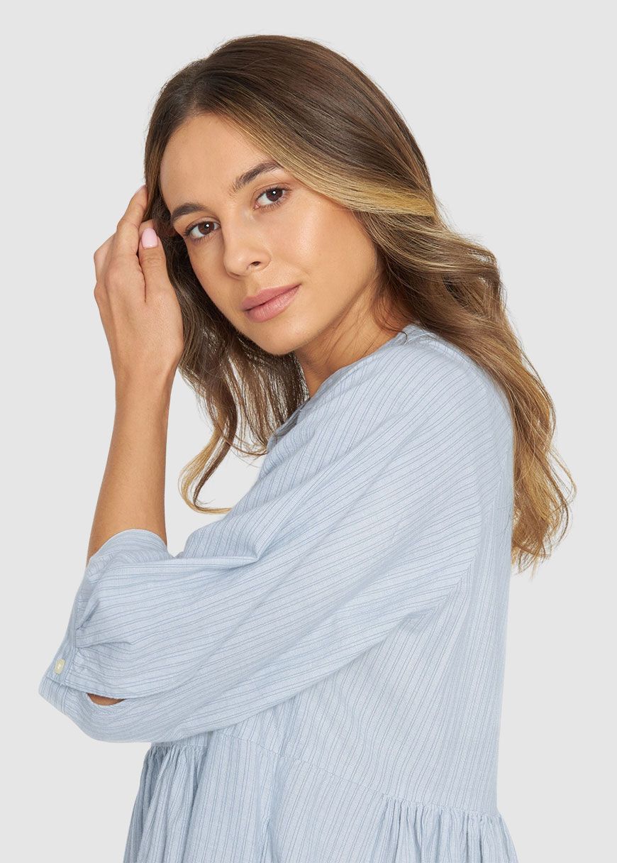 Grandad Collar SS Shirt Dress