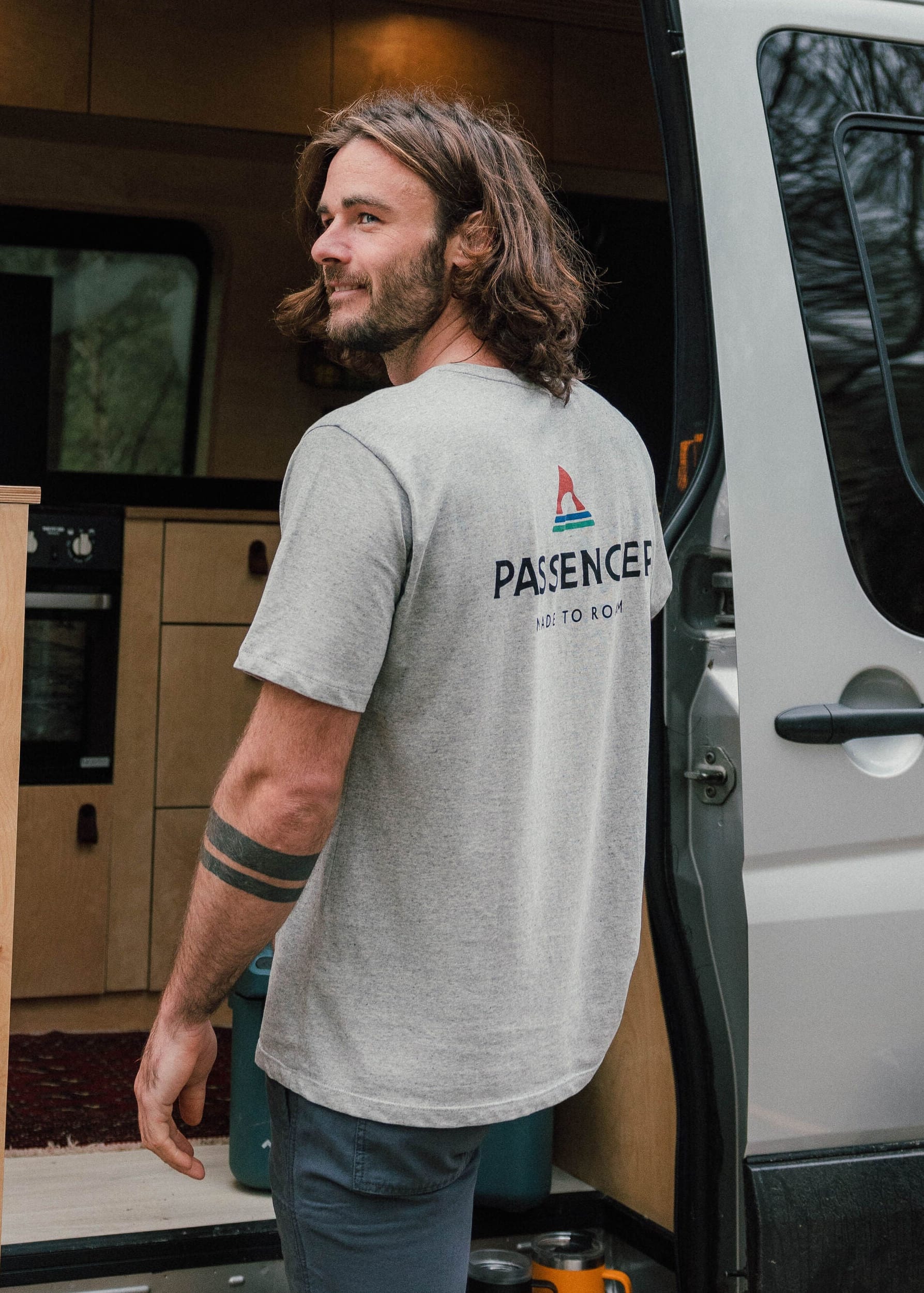 Passenger Recycled Cotton T-Shirt Grey Marl