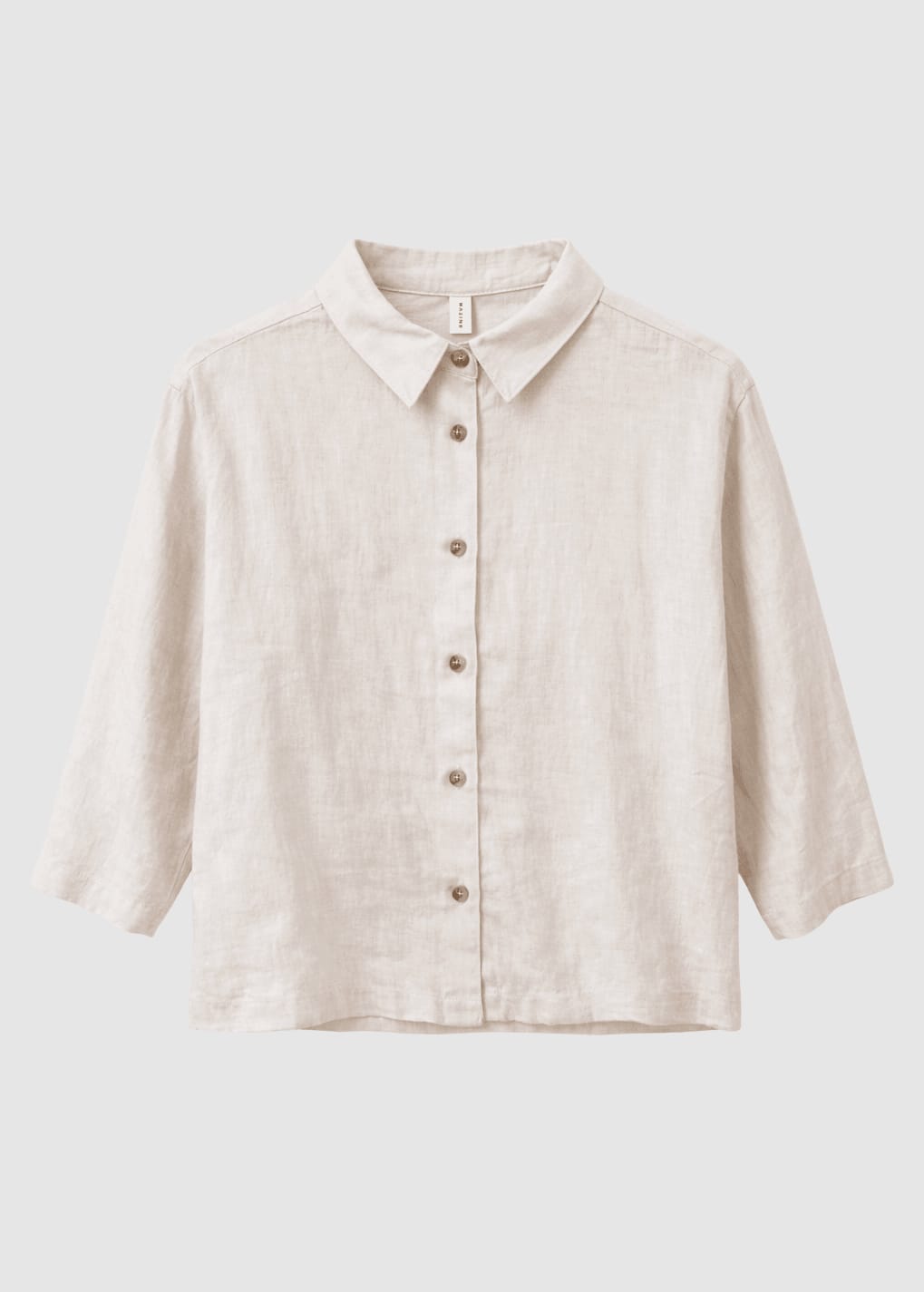 3/4 Sleeve Linen Shirt Moon