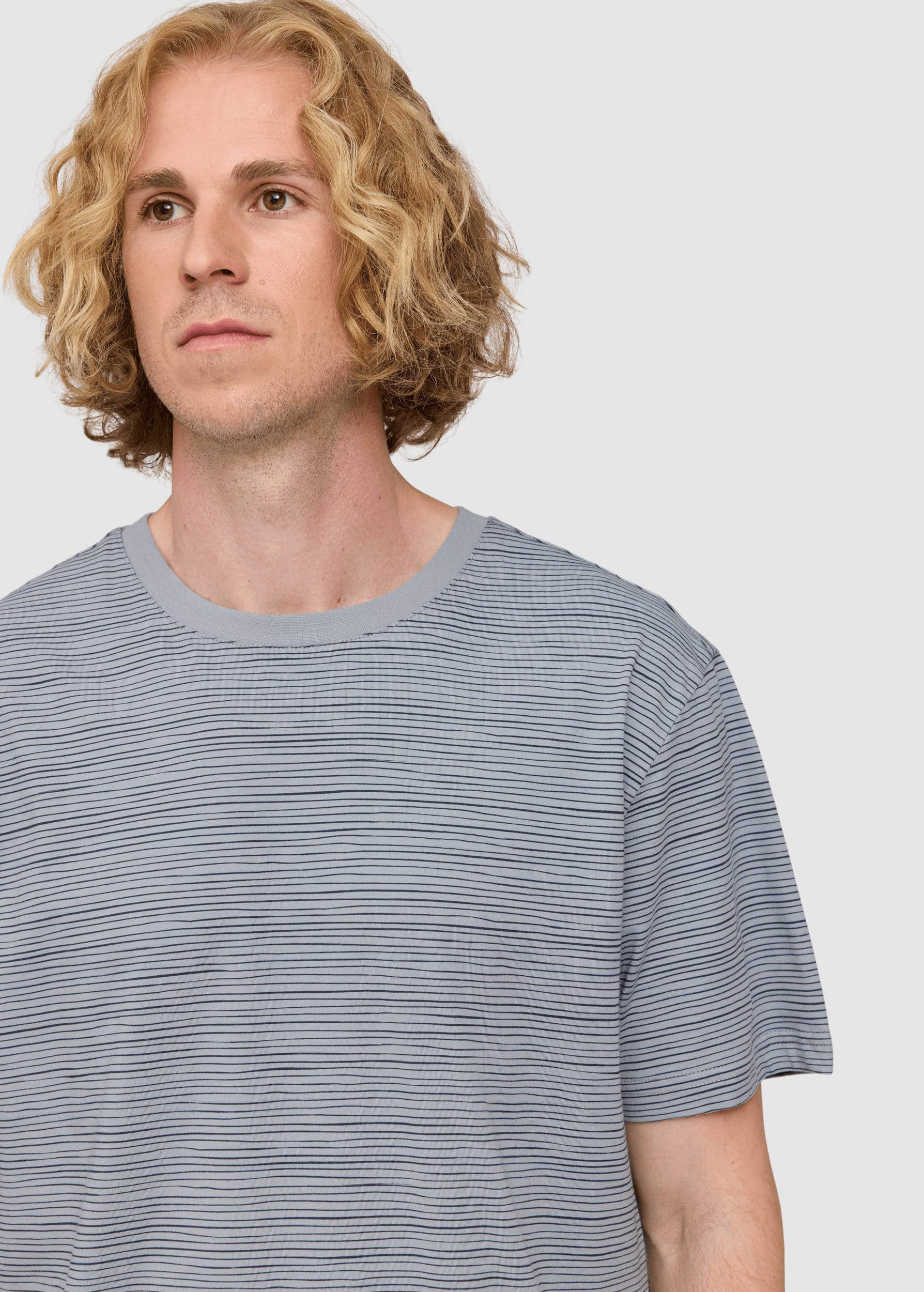 Wobbly Striped T-Shirt Ice Blue/blue Night