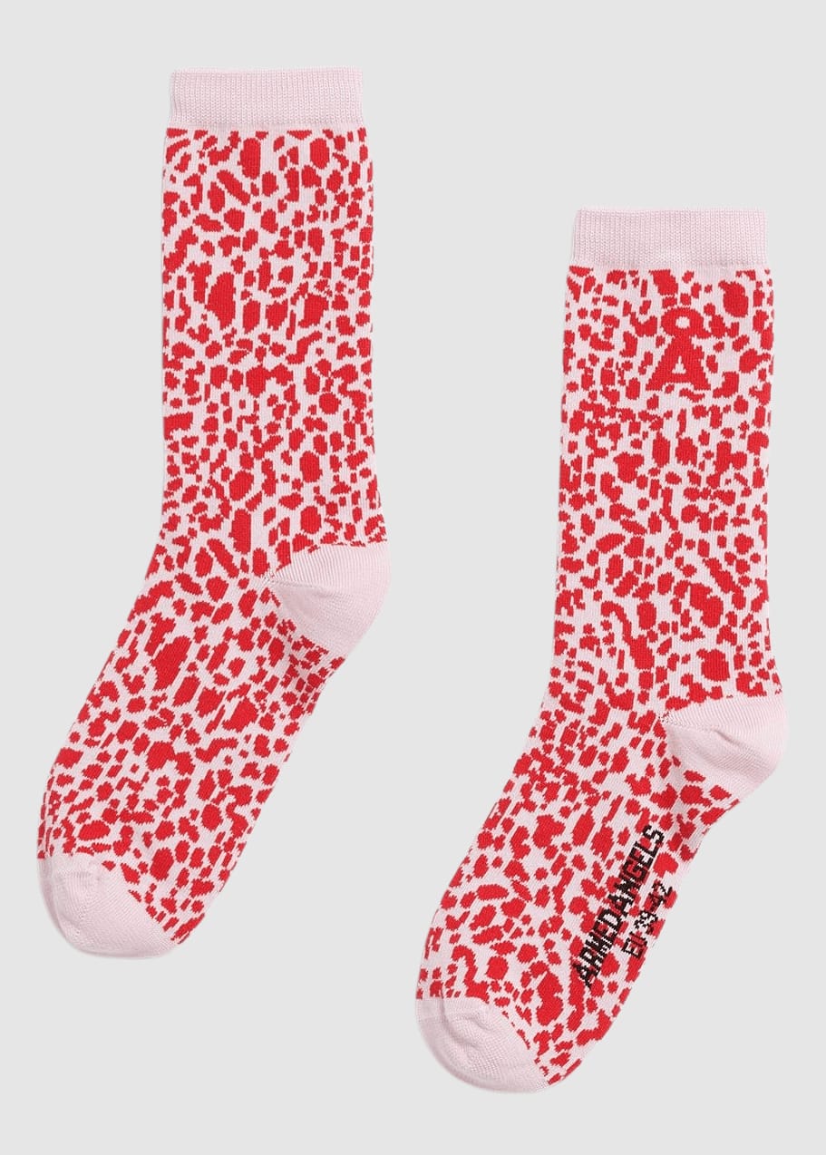 Leopard Socks W Pink Mist Leopard Socks W Pink Mist