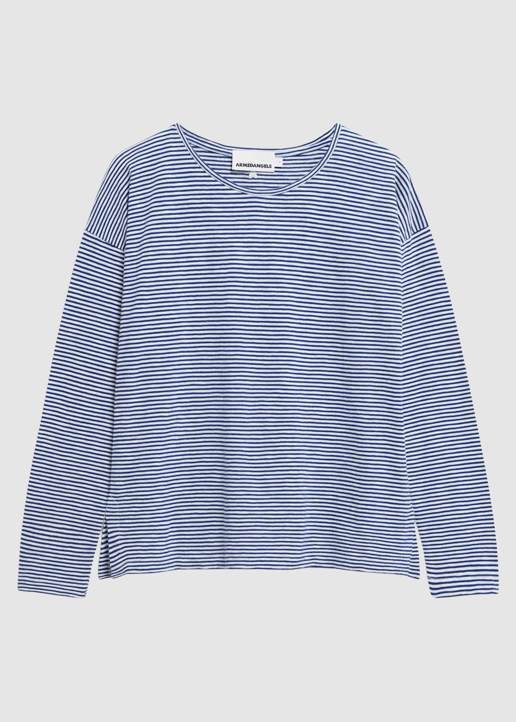Xianaa Stripe Longsleeve Oatmilk-Dynamo Blue