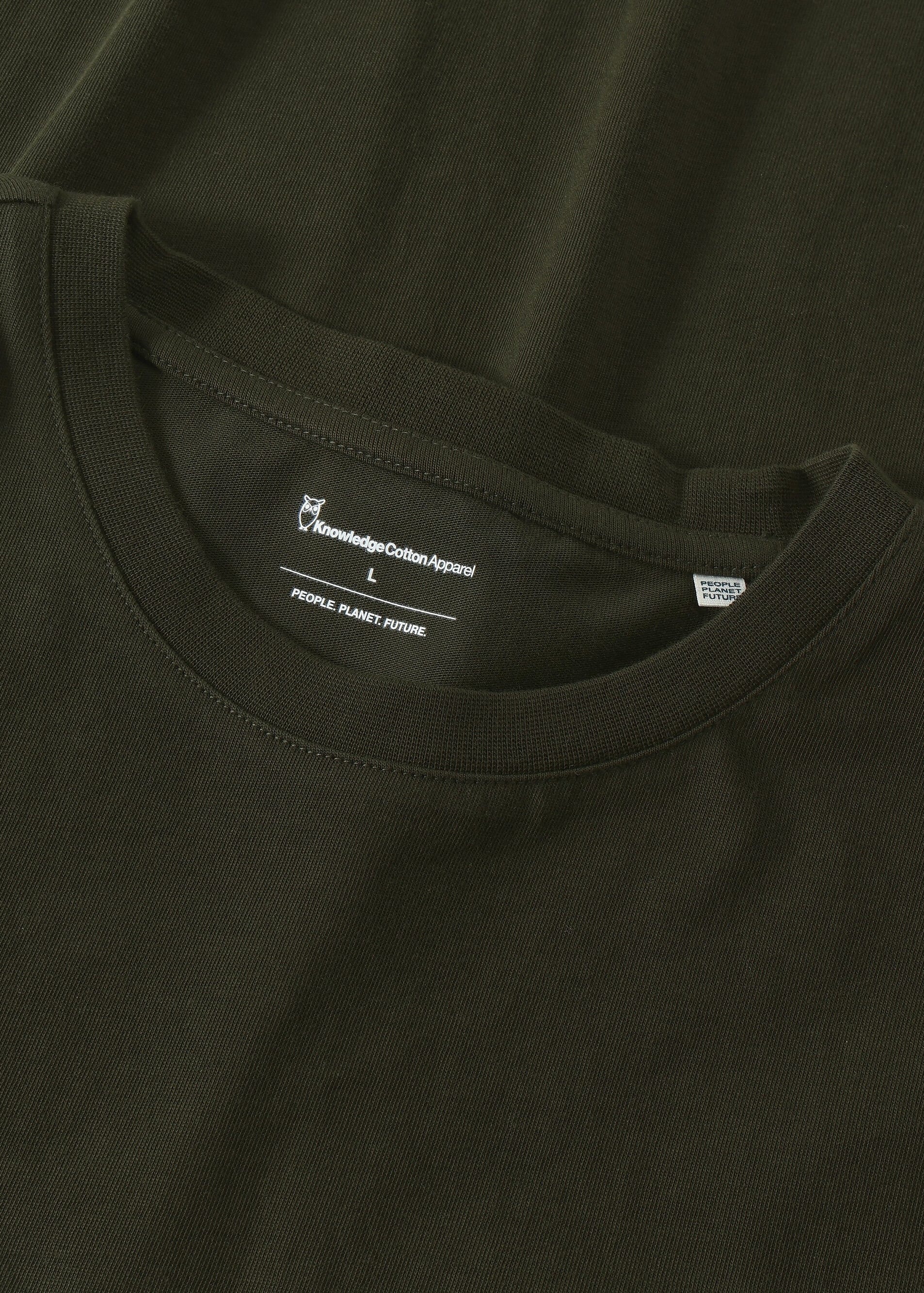 knowledge-cotton-apparel-chest-embroidery-t-shirt-forrest-night-2.jpeg Chest Embroidery T-Shirt Forrest Night