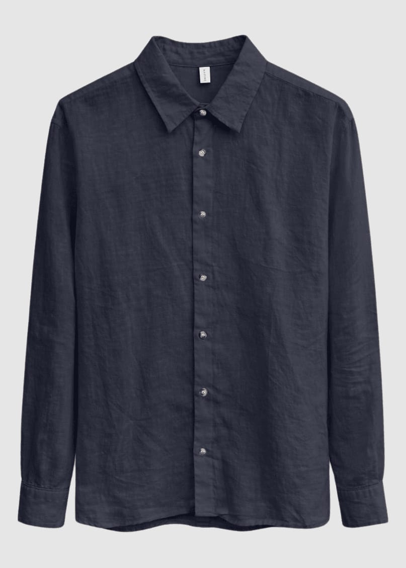 Classic Linen Shirt Ink Blue