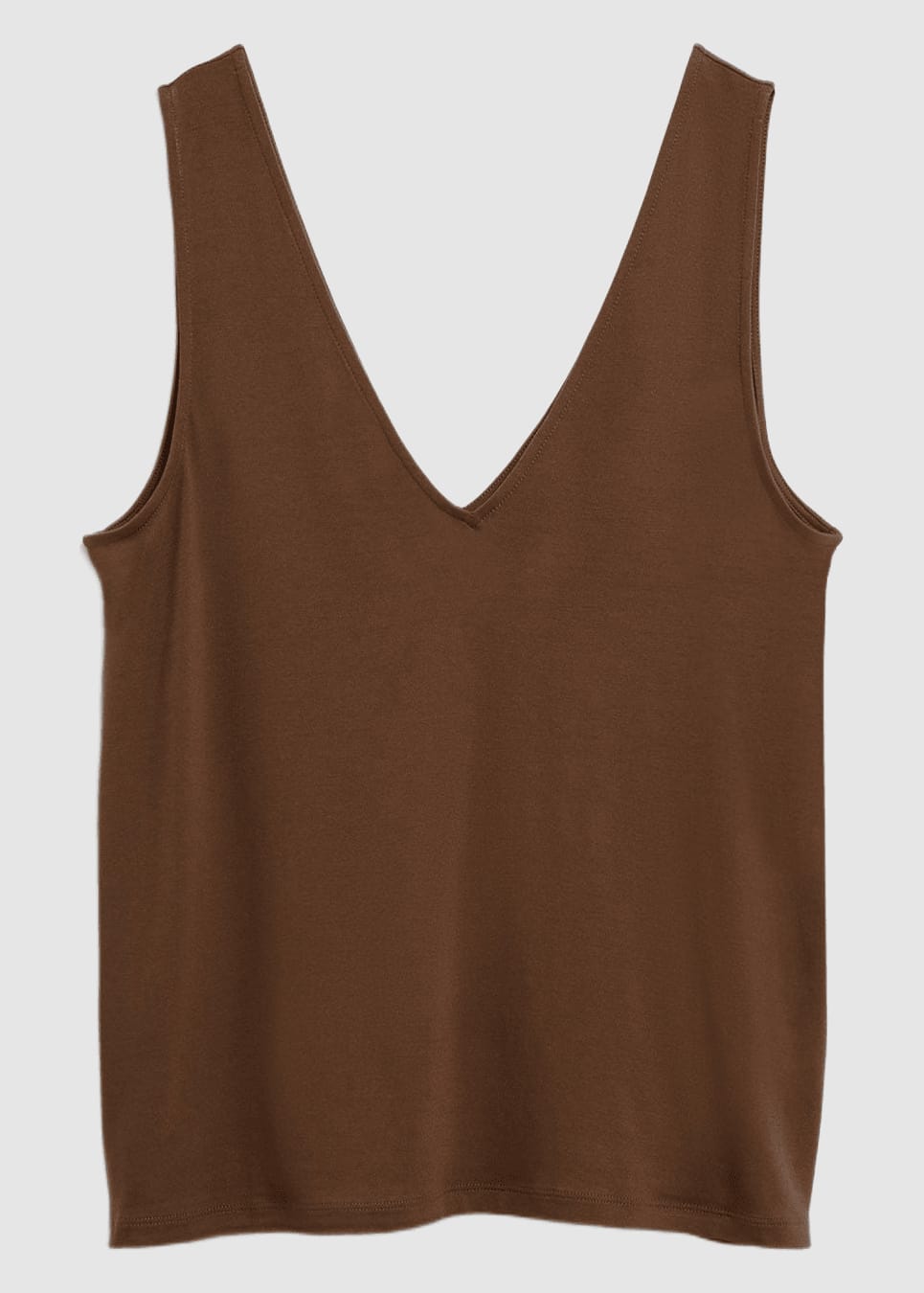 V-Neck Jersey Top Dried Palm V-Neck Jersey Top Dried Palm