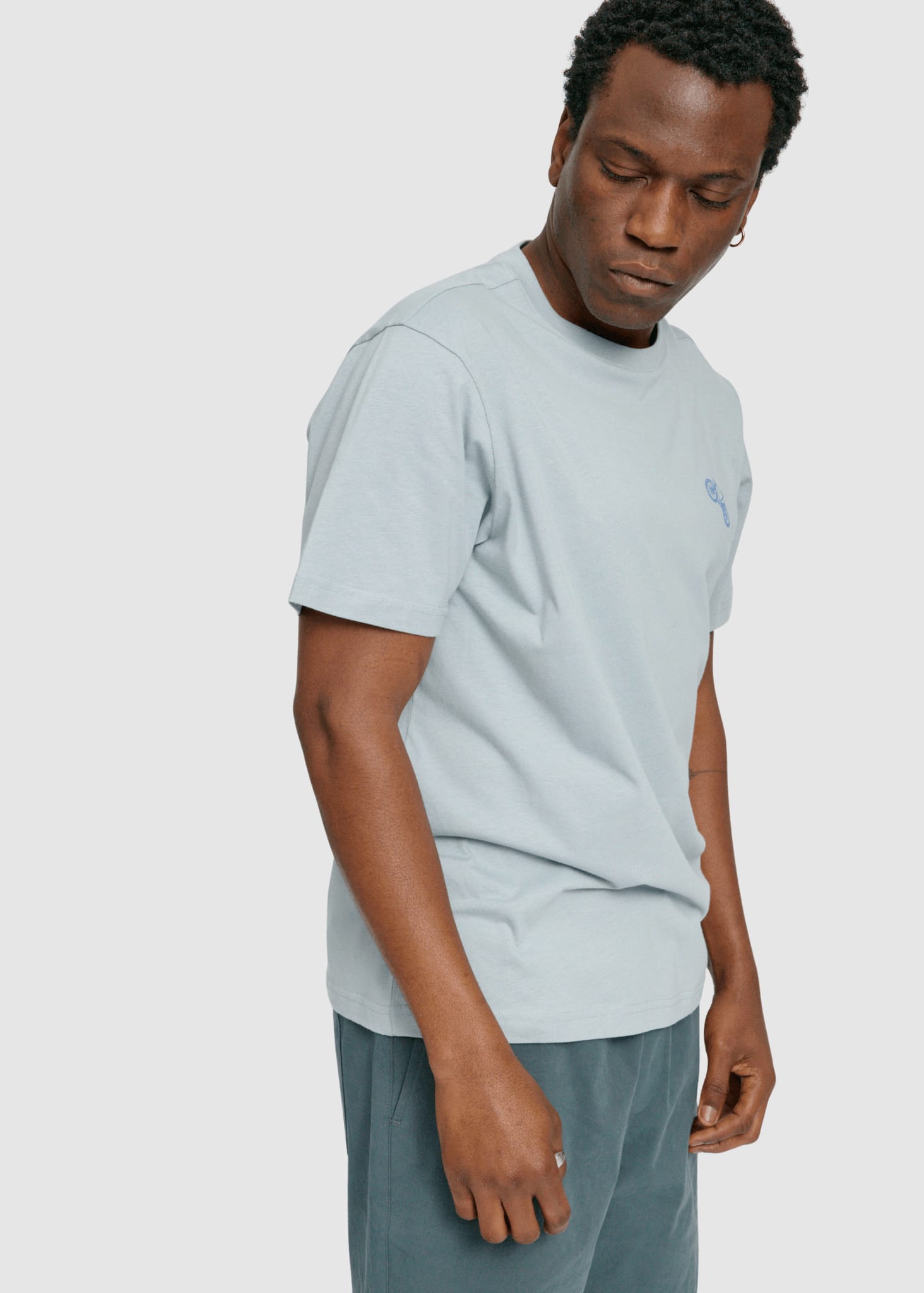 Chest Print T-Shirt Ice Blue Chest Print T-Shirt Ice Blue