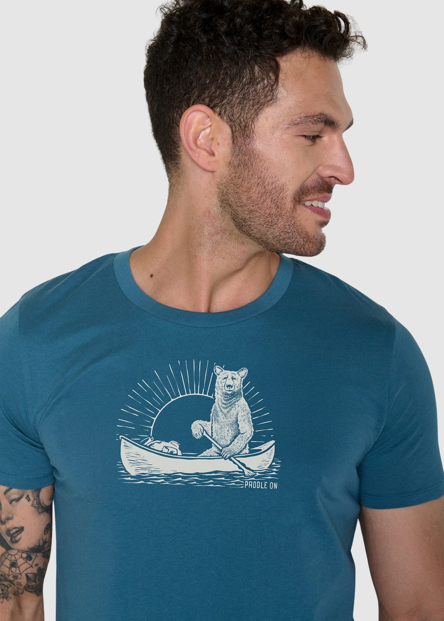 Bear Canoe Guide T-Shirt Tidal Blue