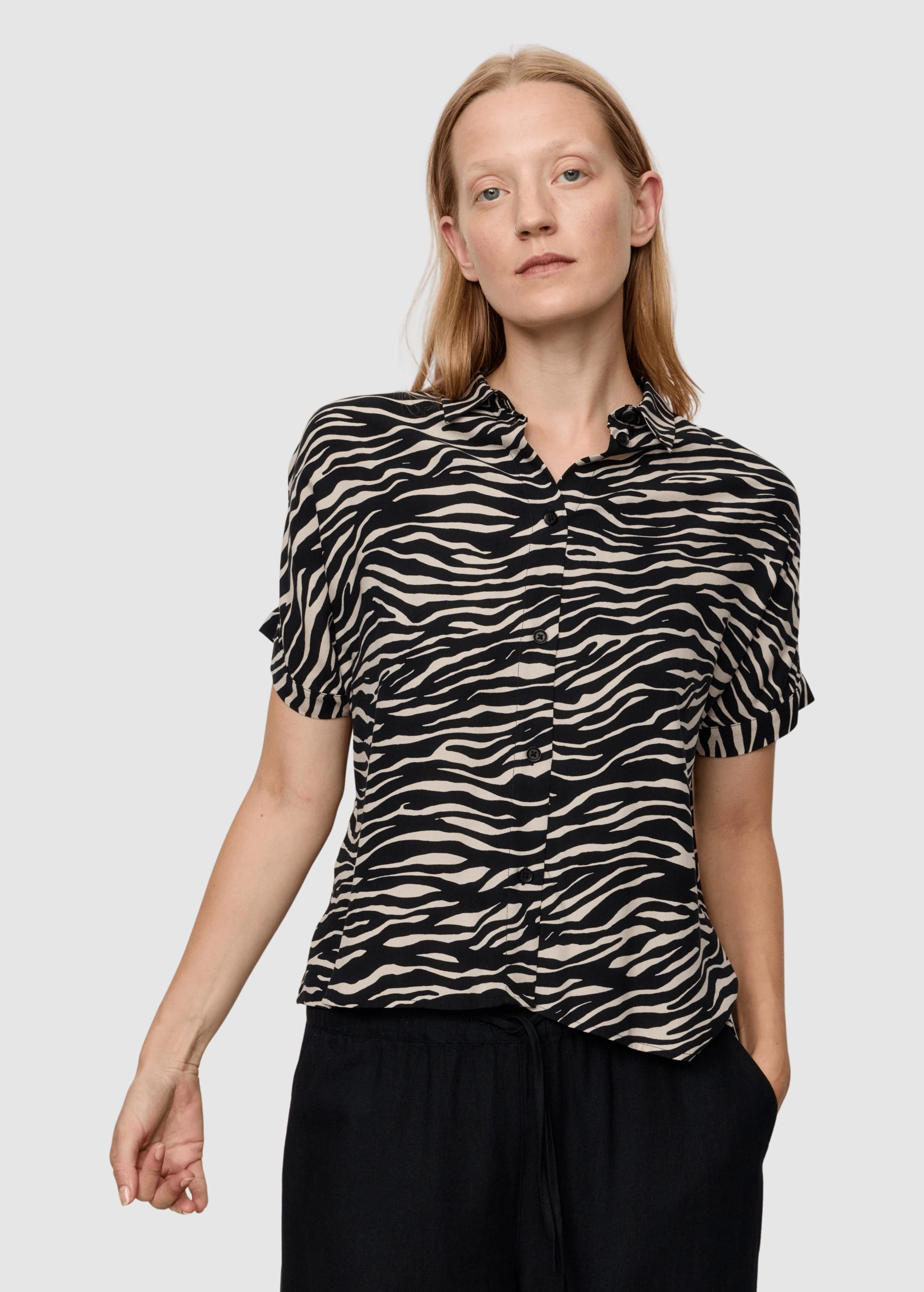 Blouse Lotus Zebra Black
