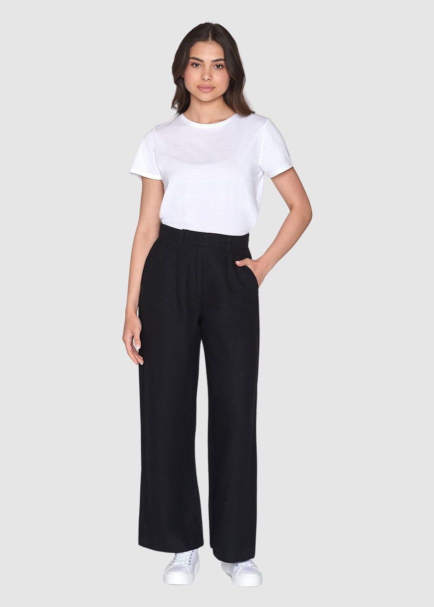 Posey Wide Mid-Rise Linen Pants Posey Wide Mid-Rise Linen Pants