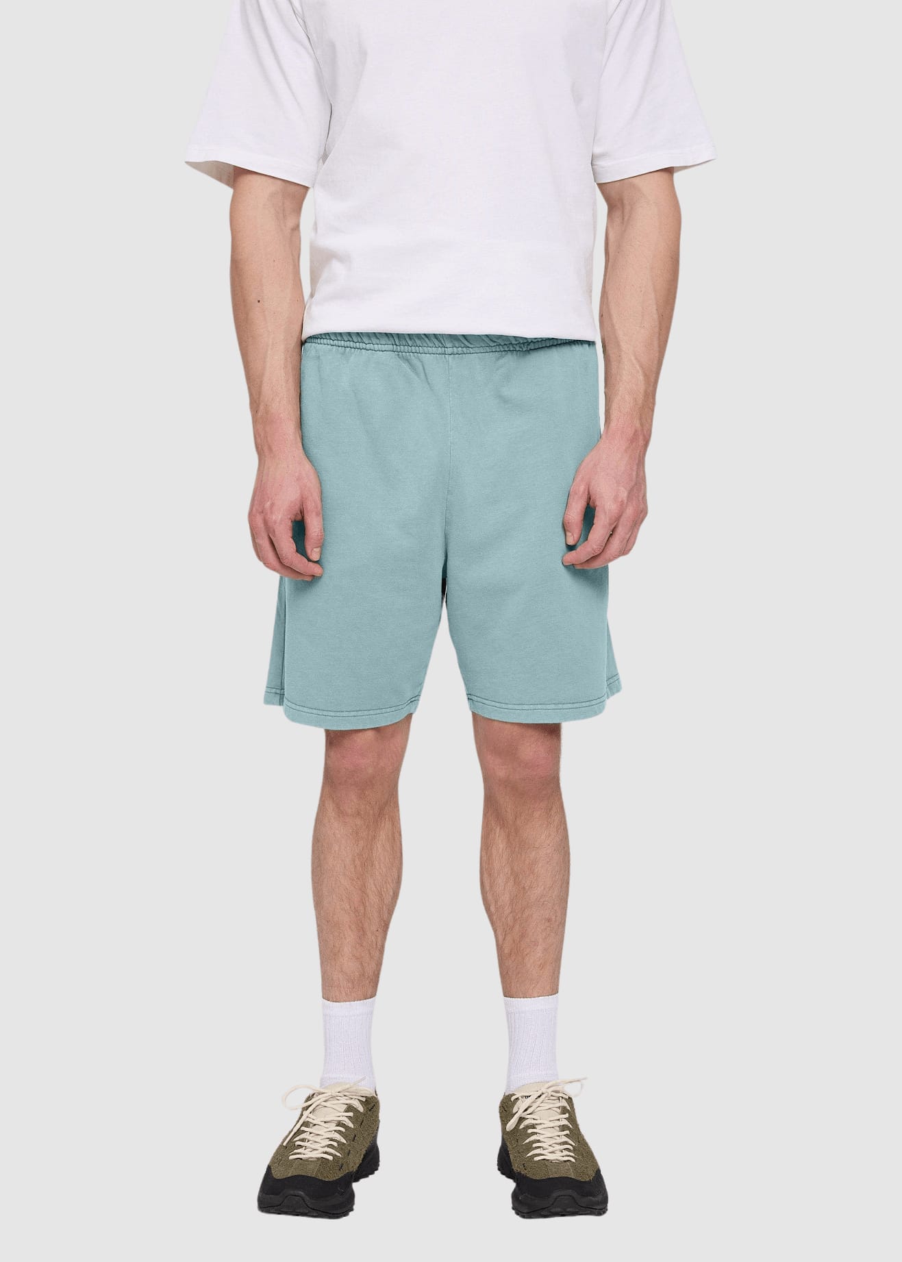 Genderless Natural Dye Sweat Shorts Natural Dye Turquoise