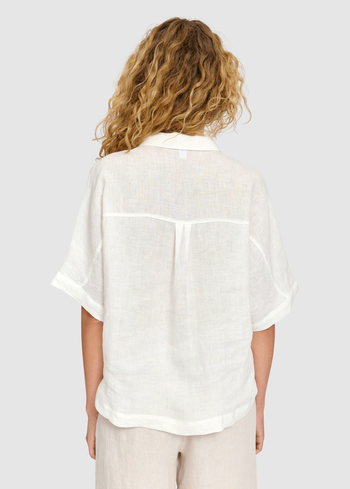 Short Sleeve Linen Shirt Bright White Short Sleeve Linen Shirt Bright White
