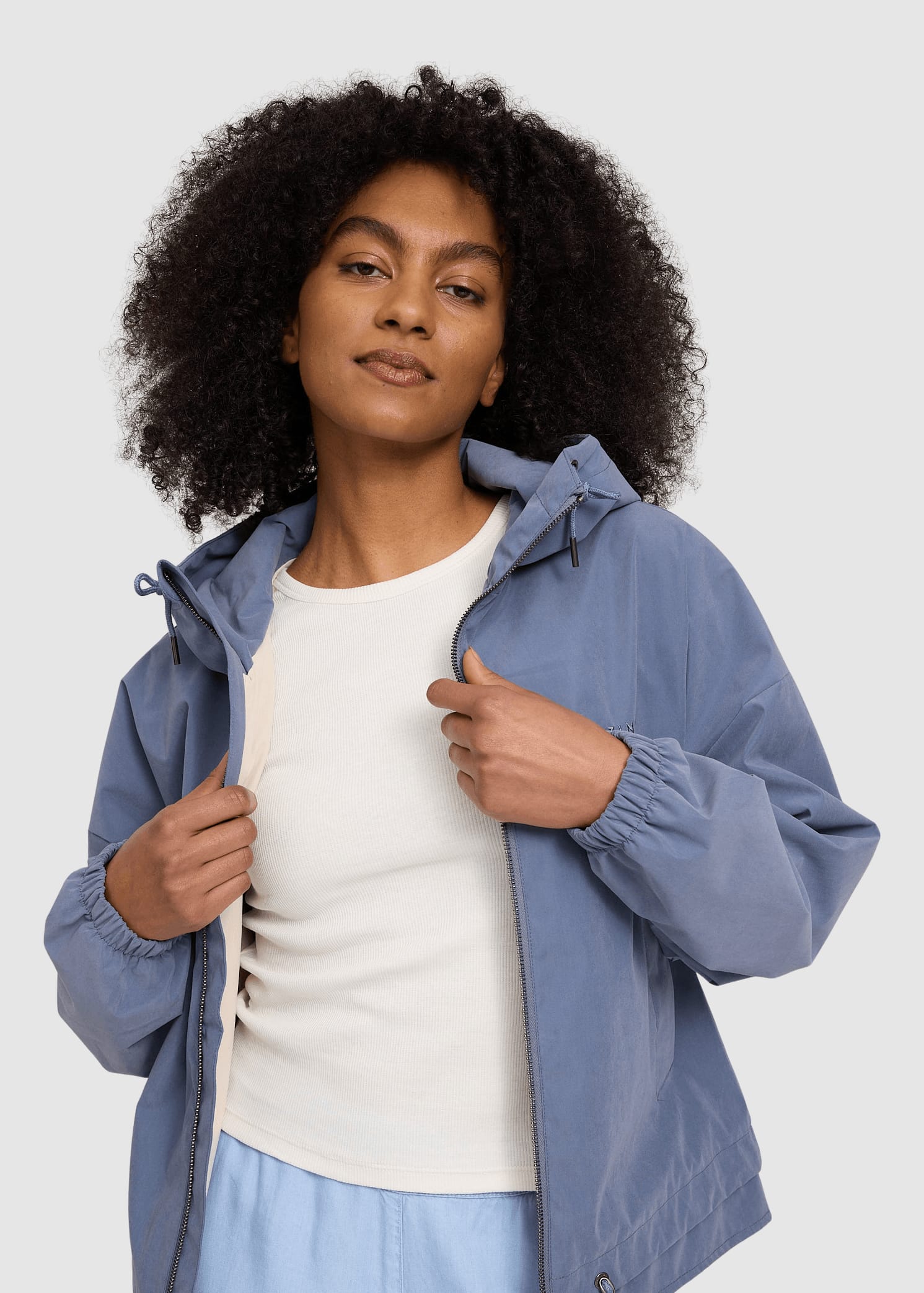 Layer Look Light Jacket Slate Blue