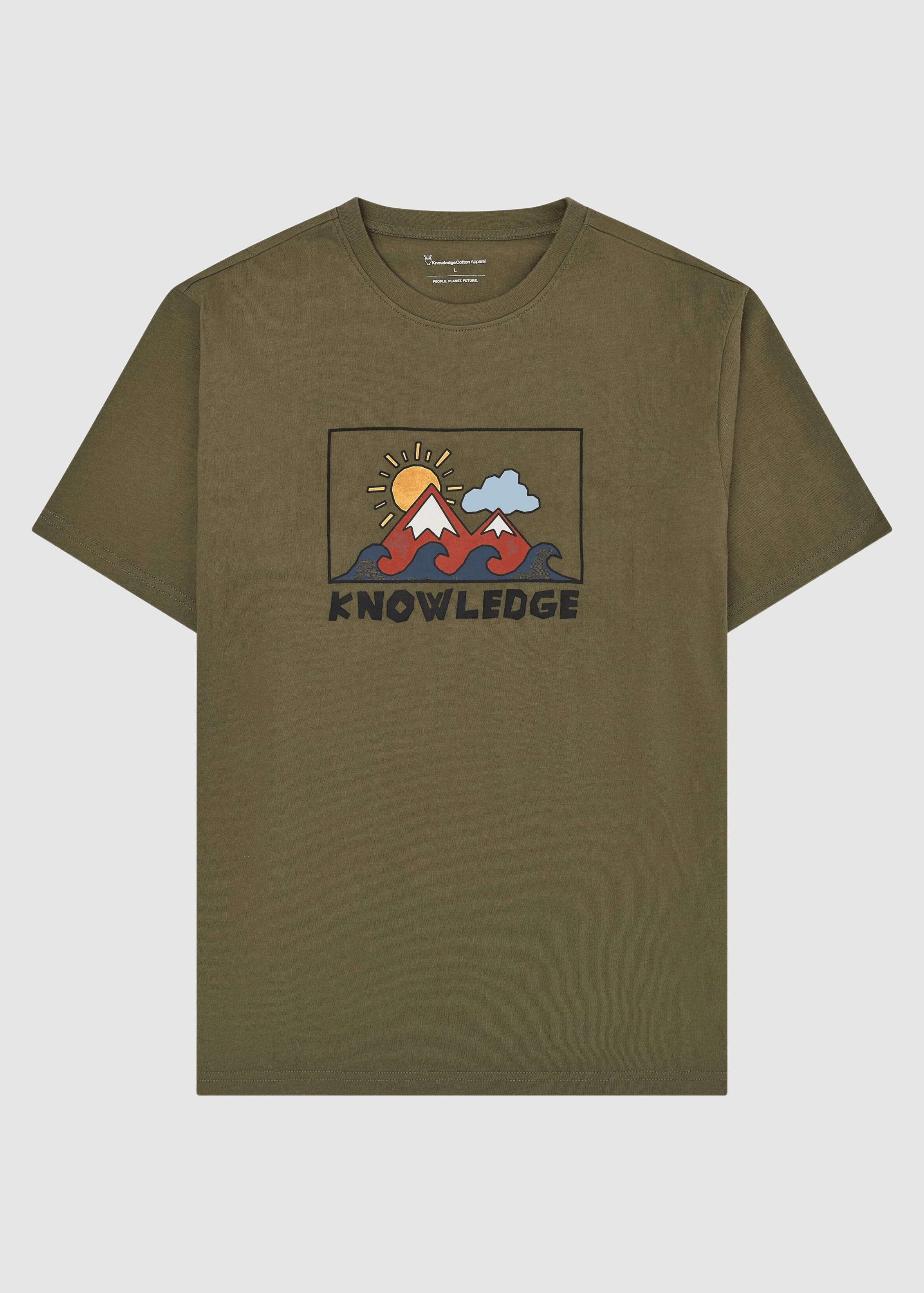 Front Print T-Shirt Burned Olive