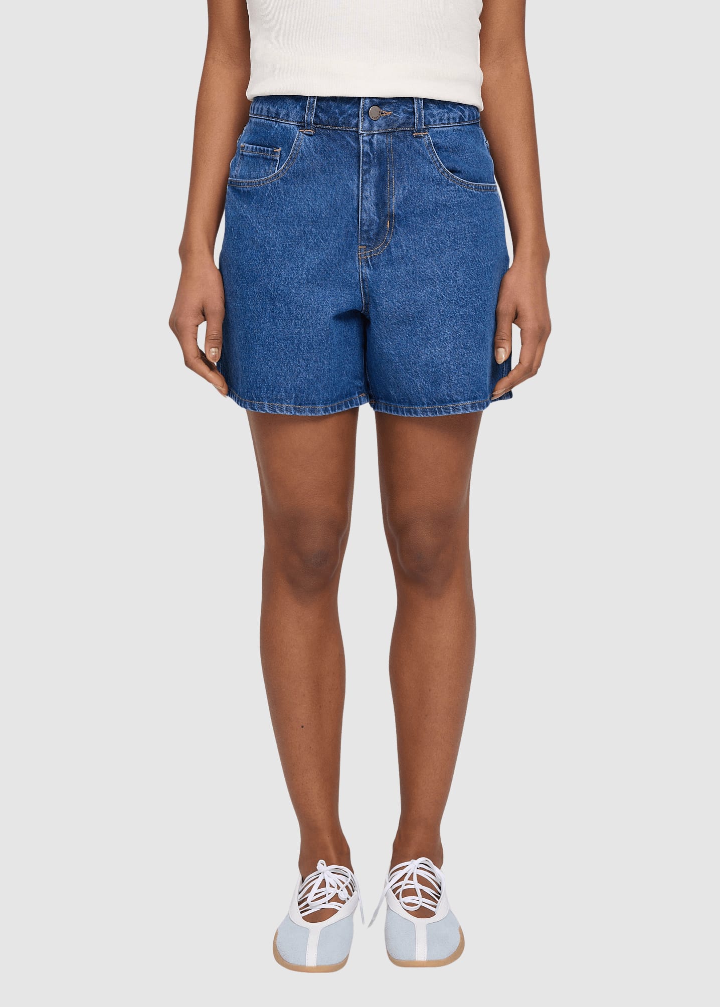 Denim Shorts Mid Blue Wash