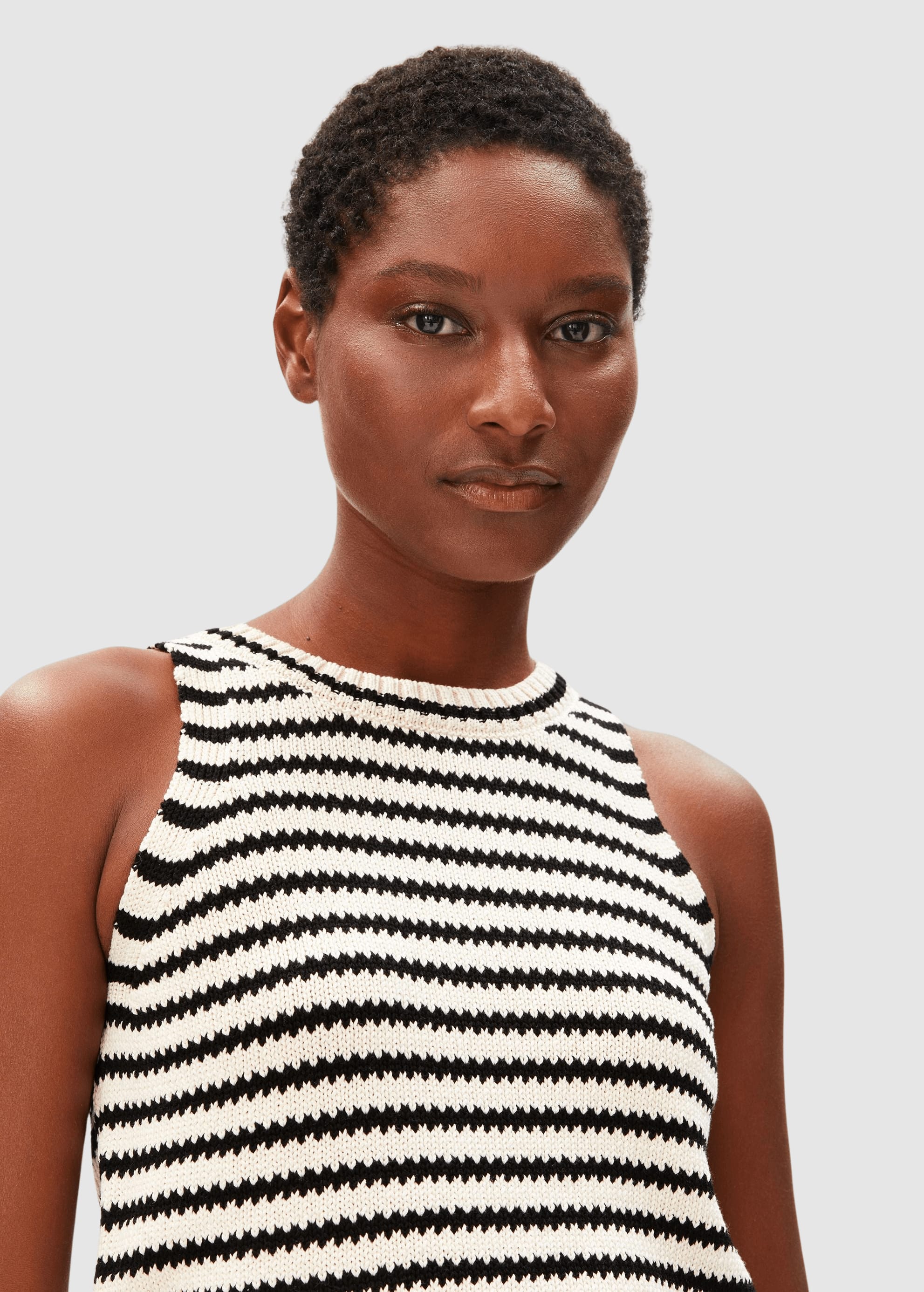 Stripe Knit Top Undyed Black Stripe Knit Top Undyed Black
