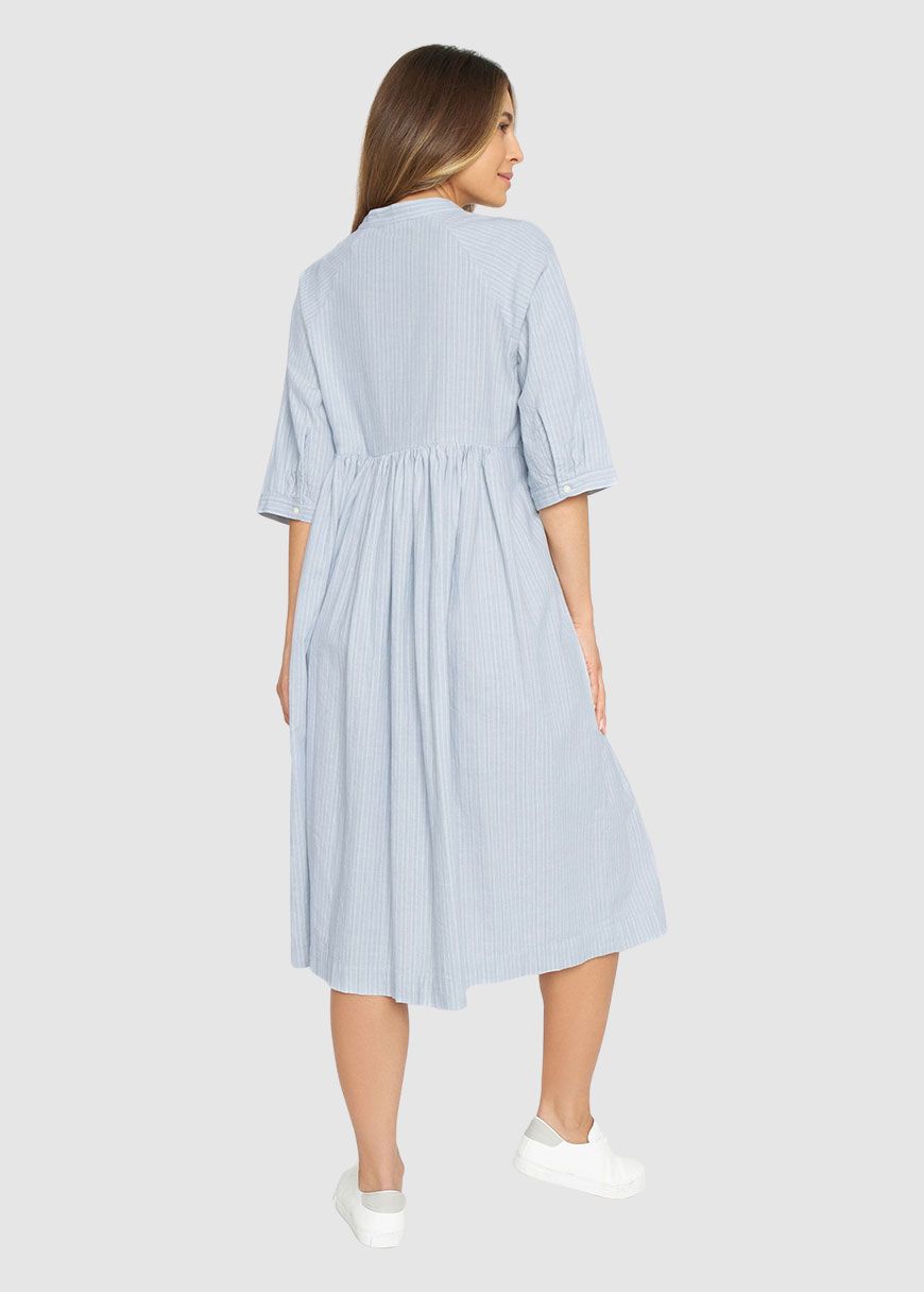 Grandad Collar SS Shirt Dress