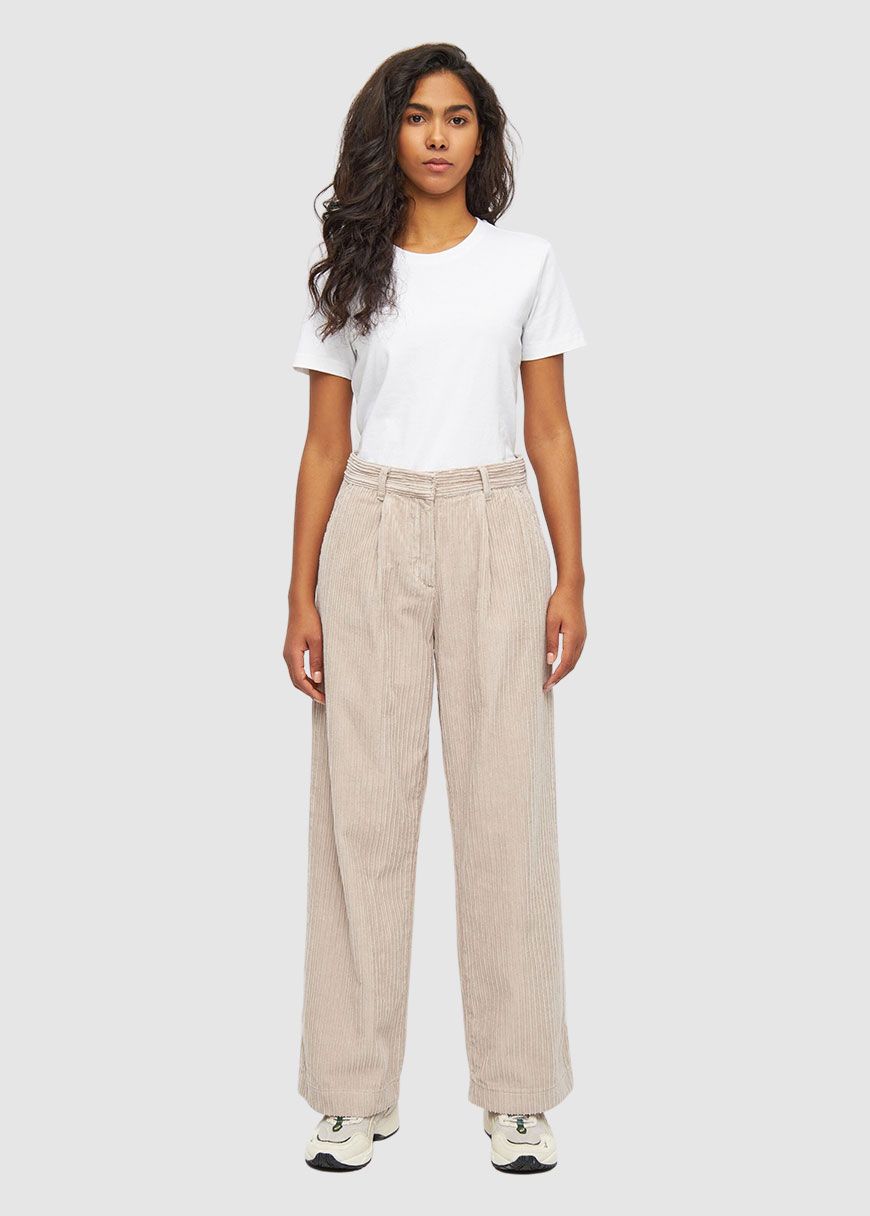 Posey Wide High-Rise Irregular Corduroy Pants