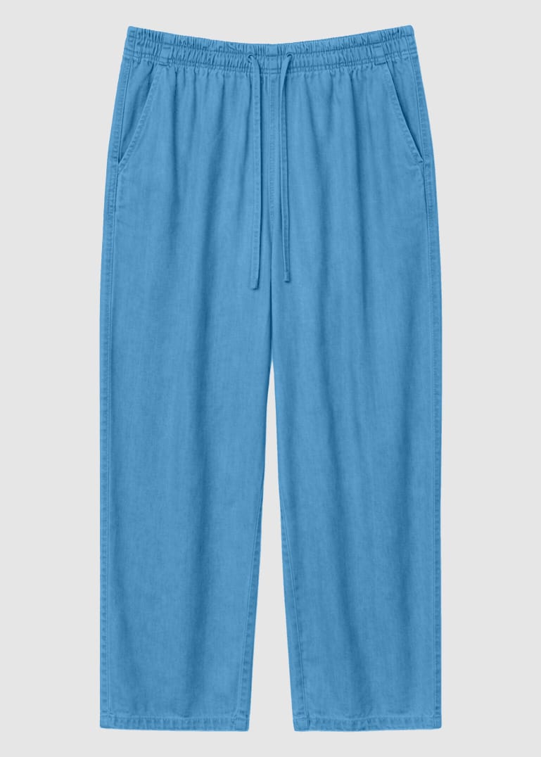 Drawstring Tencel Pants Dark Blue Wash