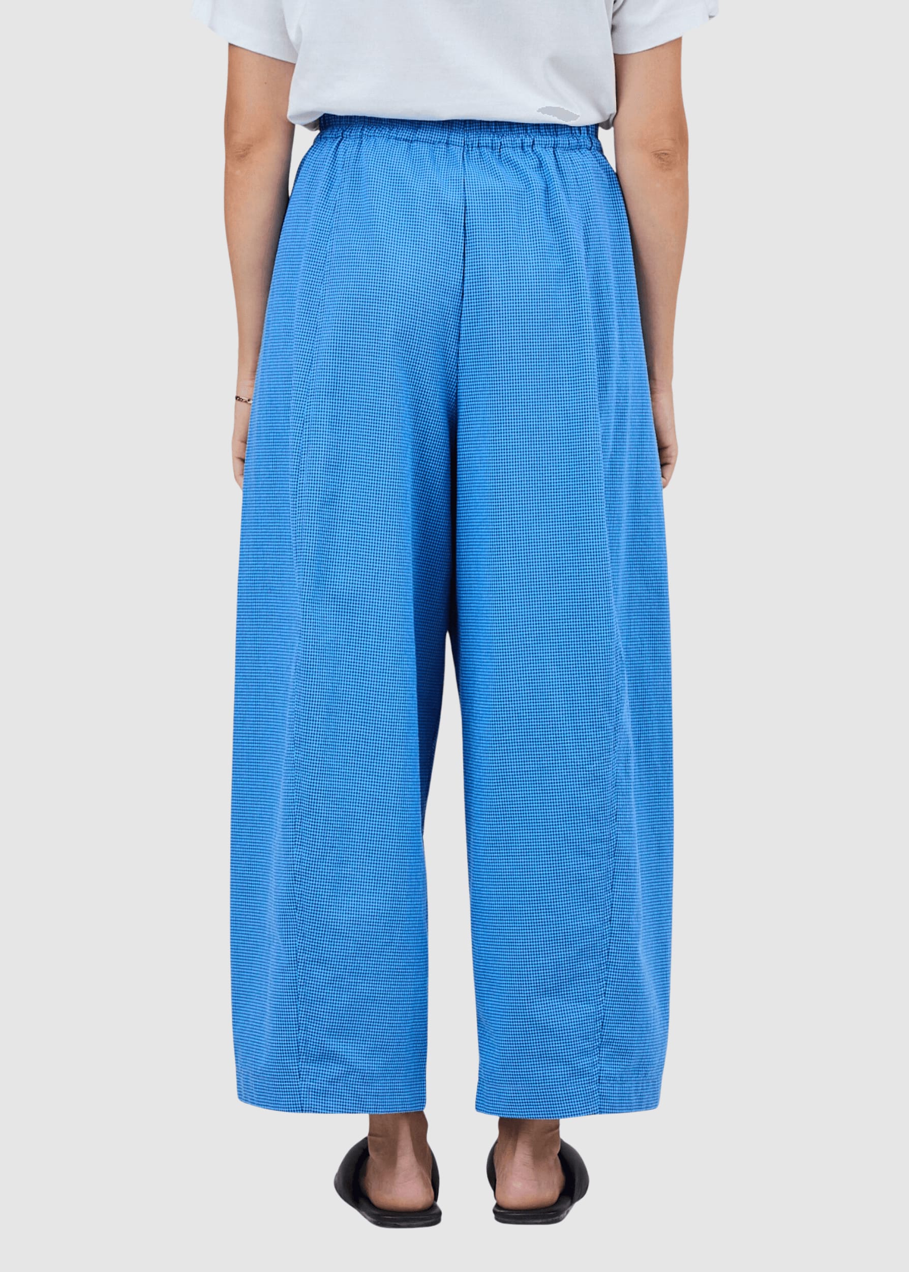 Checks Balloon Pants Blue