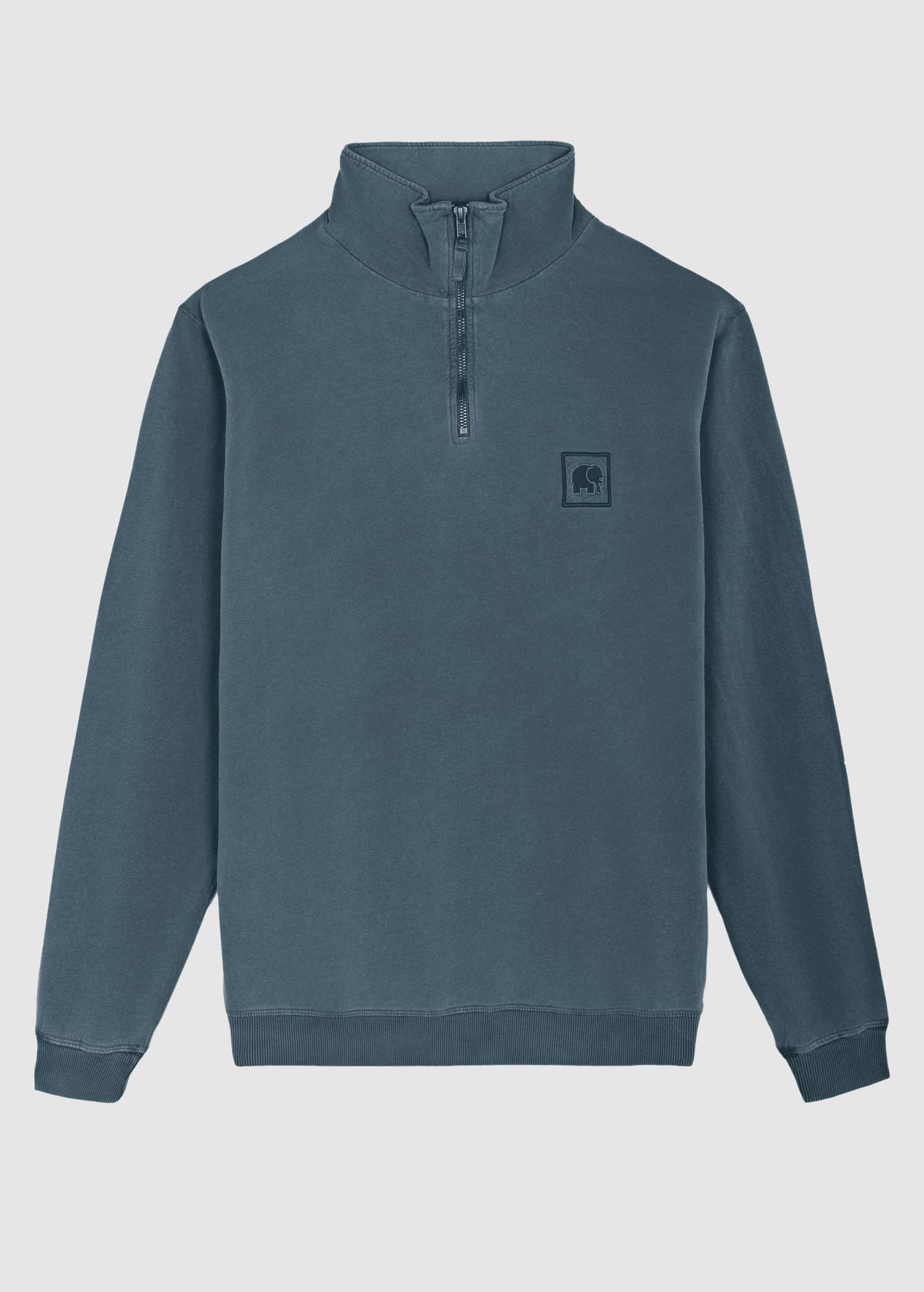 trendsplant-sauce-pigment-dyed-quarter-zip-sweater-elm-green-4.jpeg Sauce Pigment Dyed Quarter Zip Sweater Elm Green