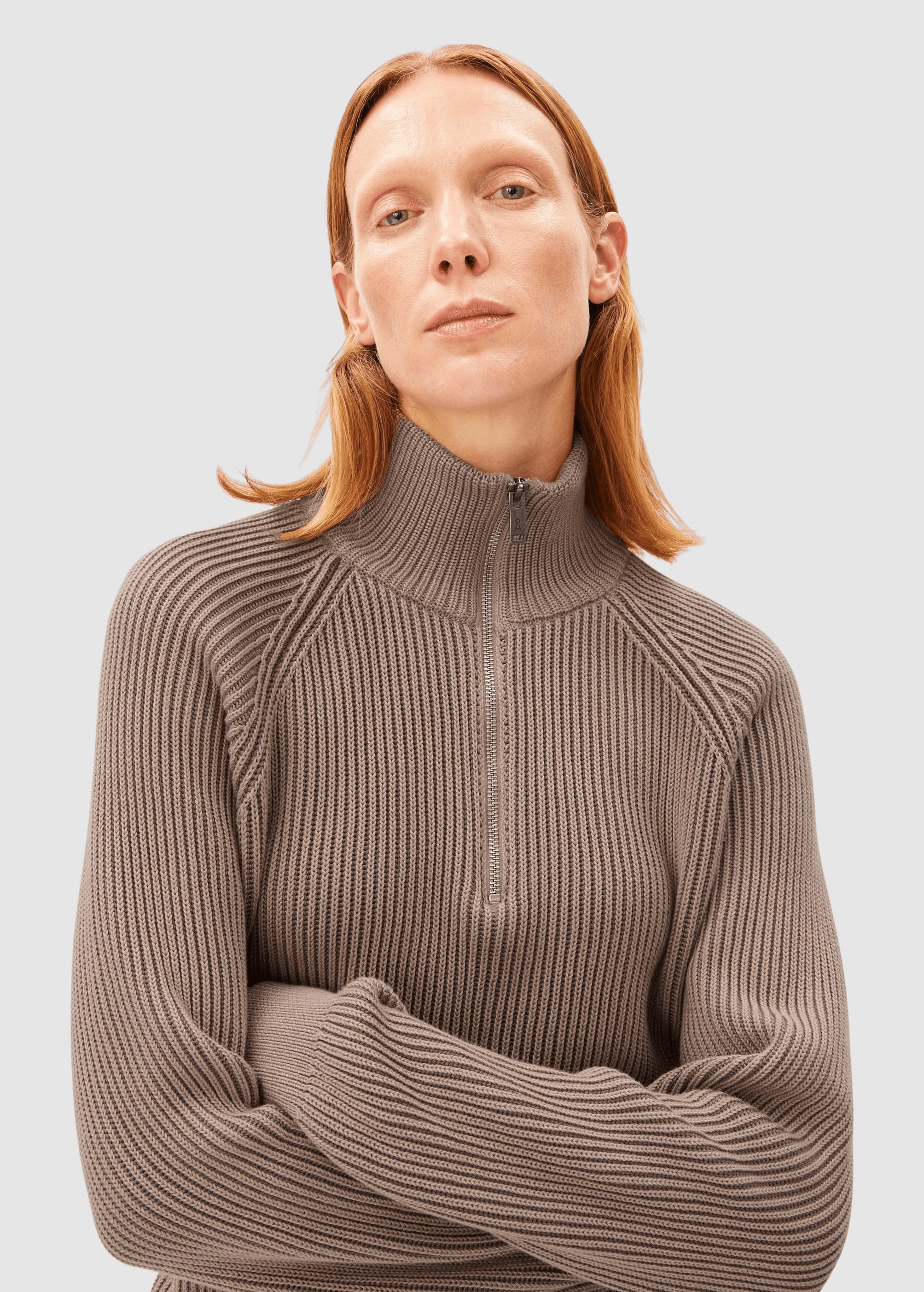 Troyer Vanisé Knit Sweater Cinnamon Dust-Dark Cinnamon Dust