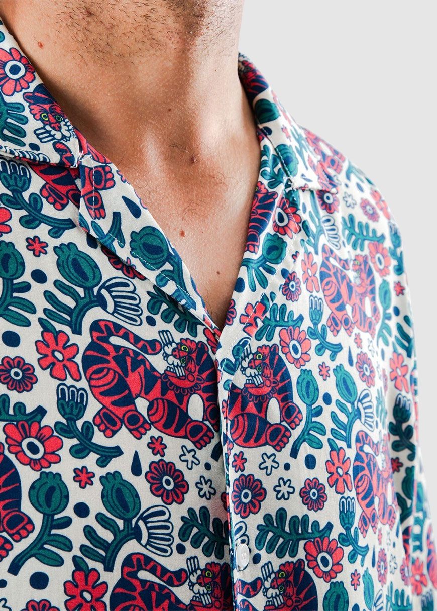 Asis Percales Tigris Aloha Shirt