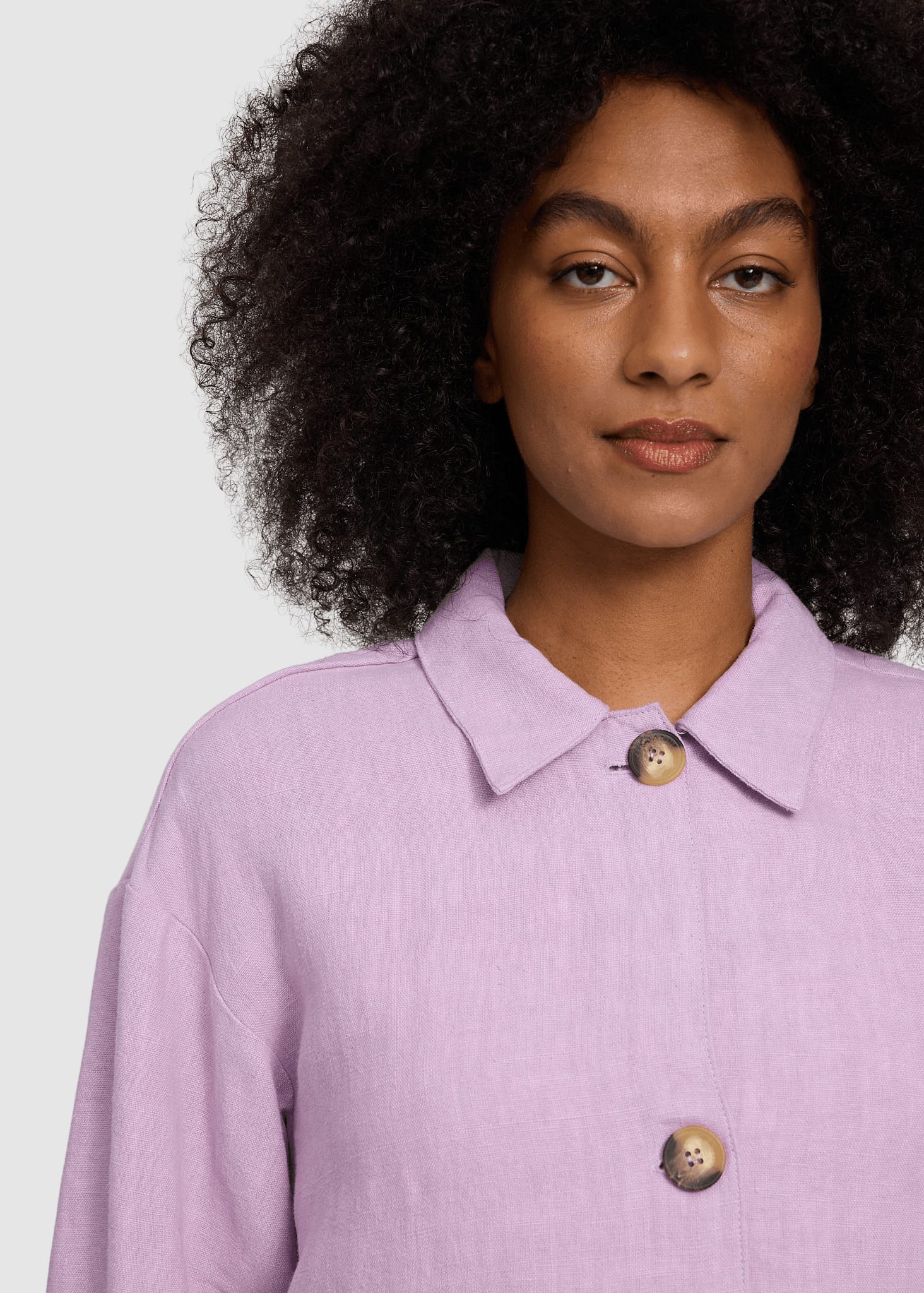 Short Linen Jacket Bright Lavender