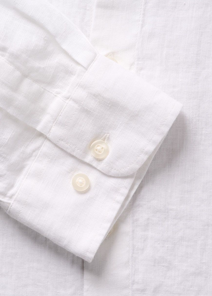 Custom Fit Linen Stand Collar Shirt Custom Fit Linen Stand Collar Shirt