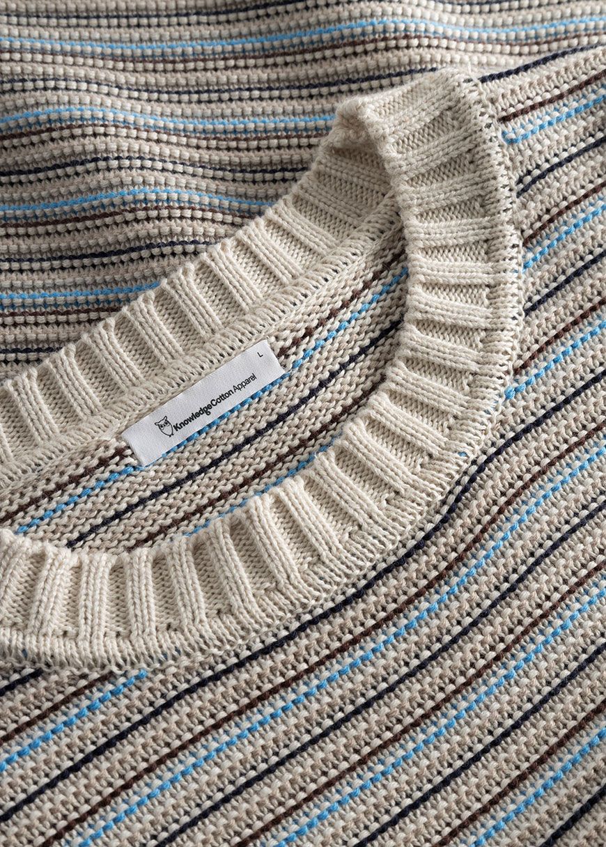 Cotton Striped Knitted Crew Neck