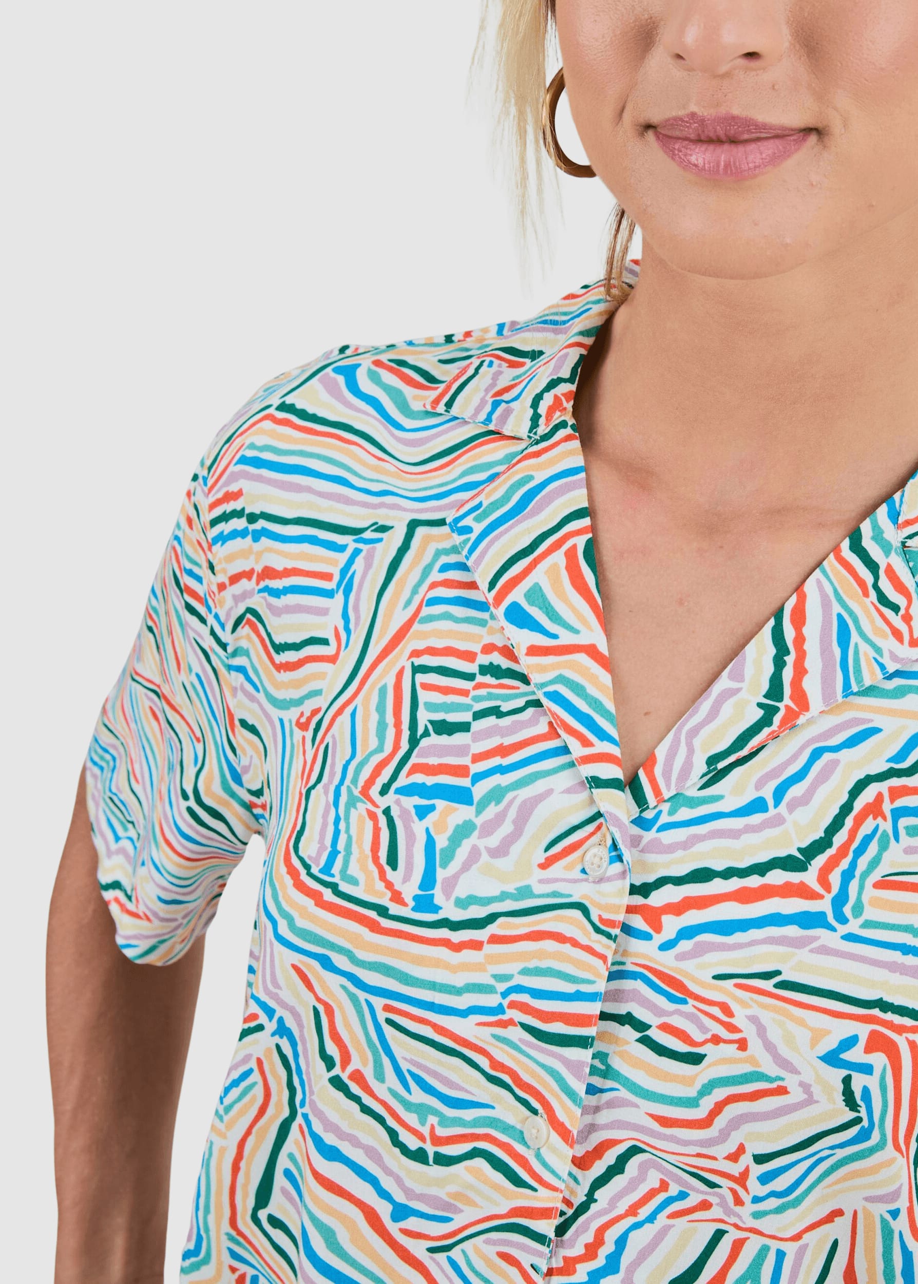 Messy Stripes Aloha Blouse Multicolor