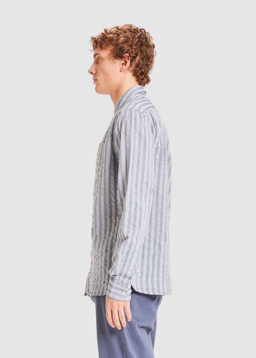 Elder Regular Fit Vertical Striped Shirt