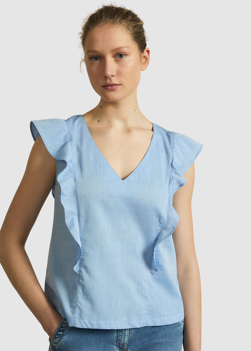 Chambray Blusentop Chambray Blusentop