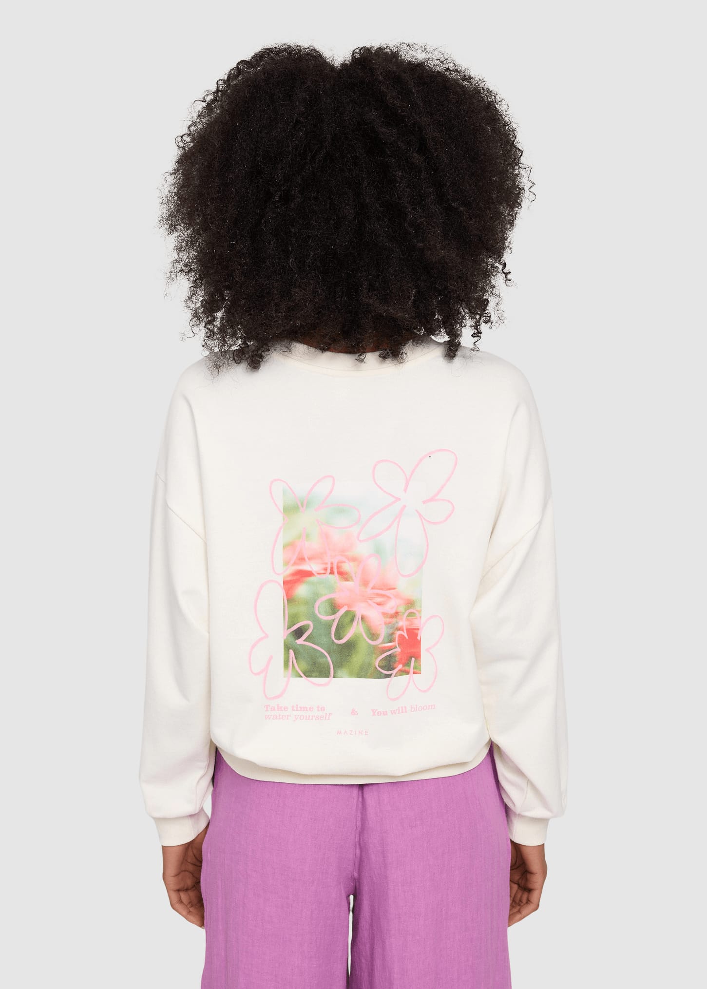 Back Print Sweatshirt Offwhite/flowers Back Print Sweatshirt Offwhite/flowers