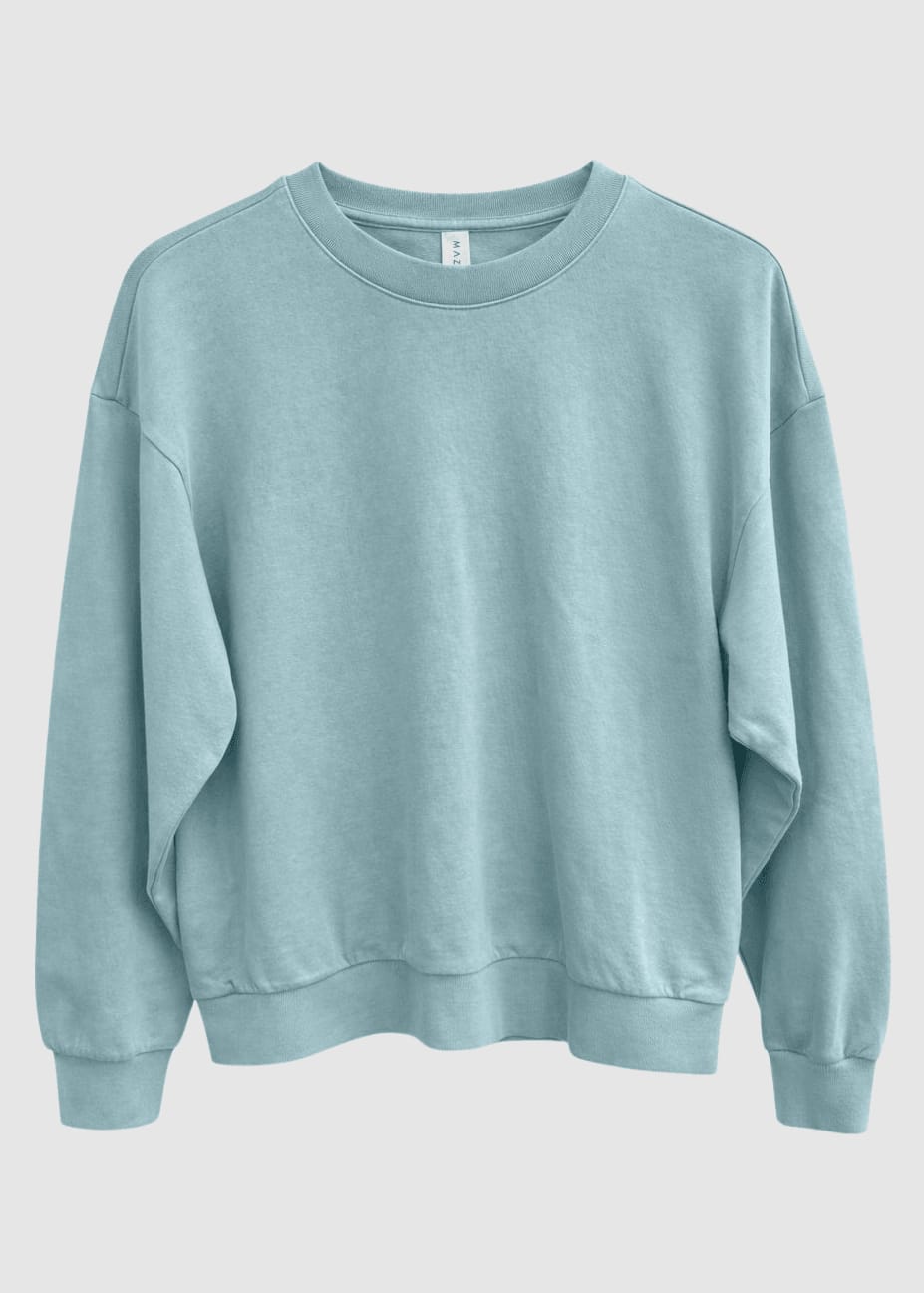 Genderless Natural Dye Sweatshirt Natural Dye Turquoise Genderless Natural Dye Sweatshirt Natural Dye Turquoise