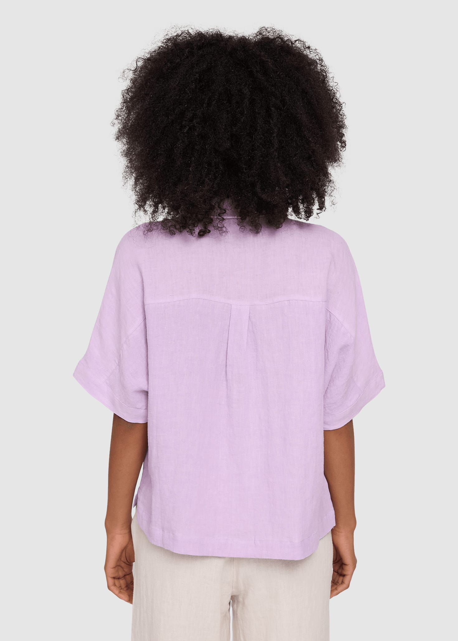 Short Sleeve Linen Shirt Bright Lavender Short Sleeve Linen Shirt Bright Lavender