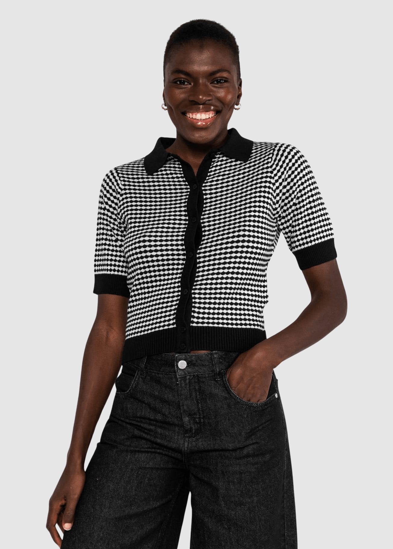 Petite Poloette Mixed Dots Black Beige