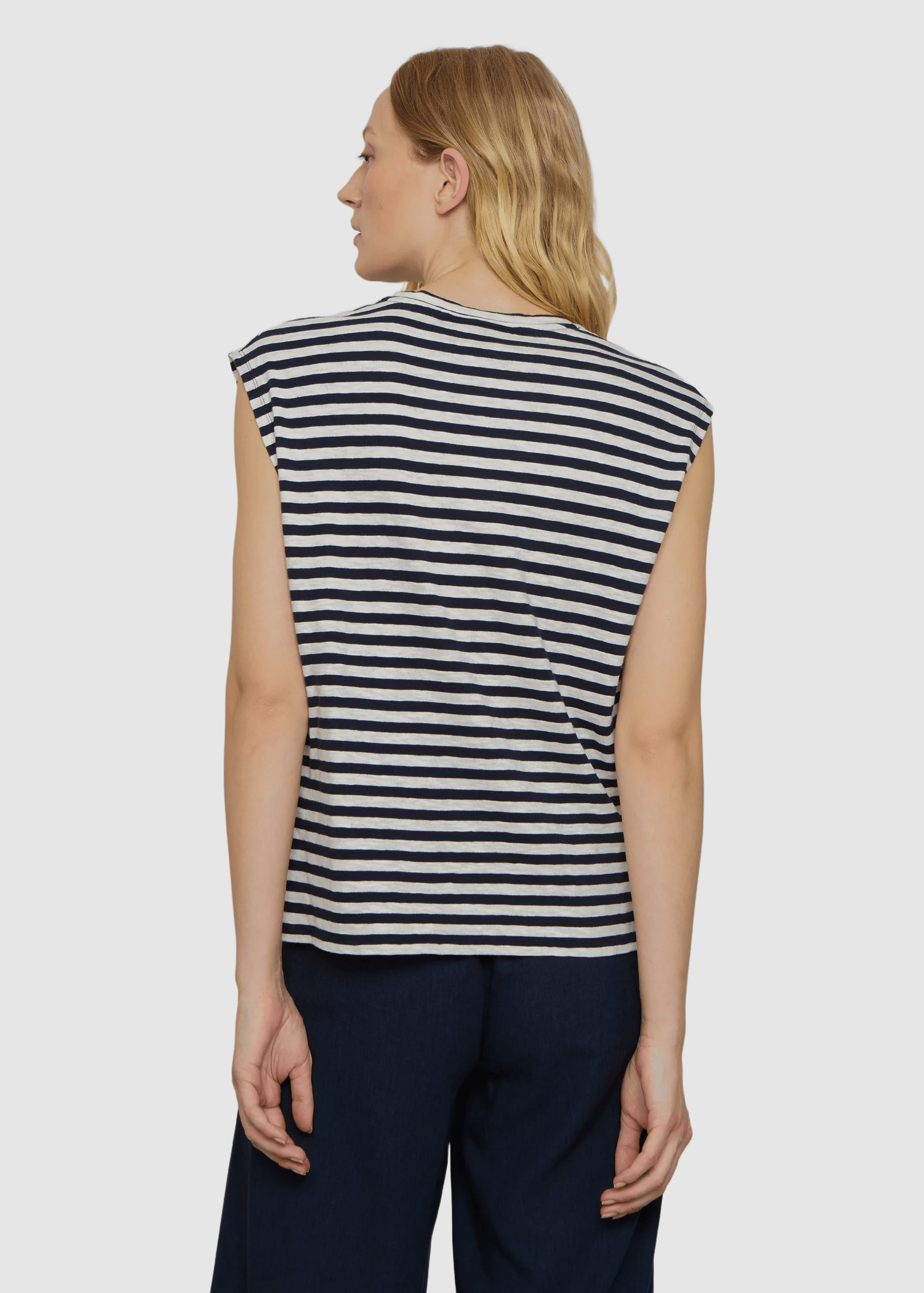 T-Shirt Zinnia Stripes Dark Navy