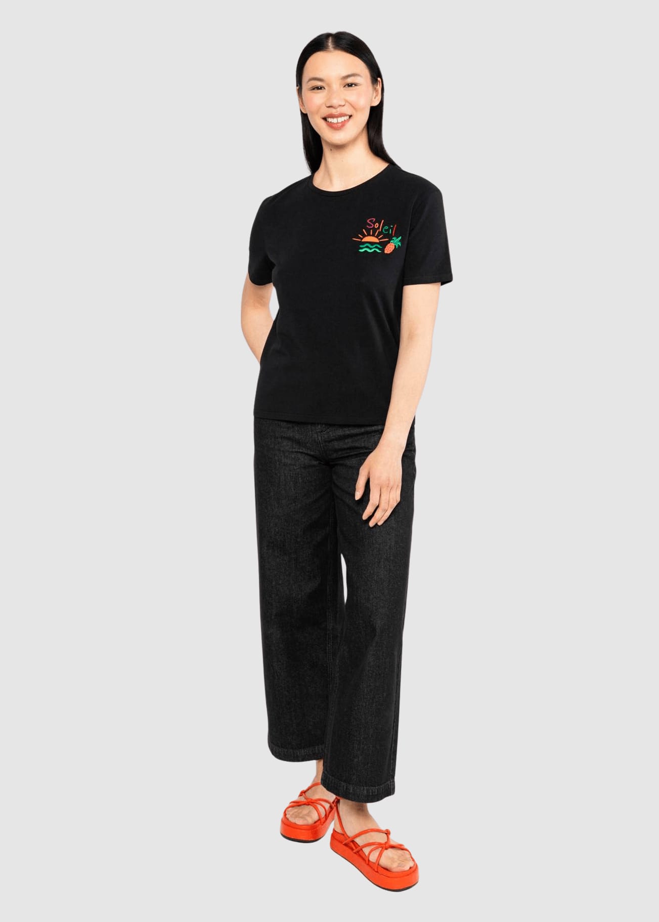 Message Tee Soleil Black And Strong