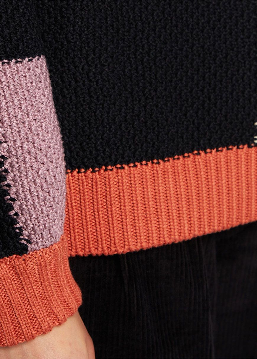 Sweater Knitted Rutbo Blocks Sweater Knitted Rutbo Blocks