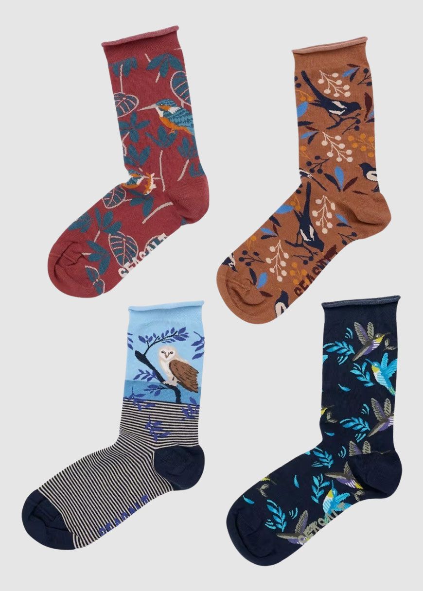 seasalt_cornwall_gift_box_4_womens_arty_socks_birds_AW_25_SEA_AC_38164_Birds_Resting_Bird_Mix_1_e600834320 Gift Box of 4 Women’s Arty Socks