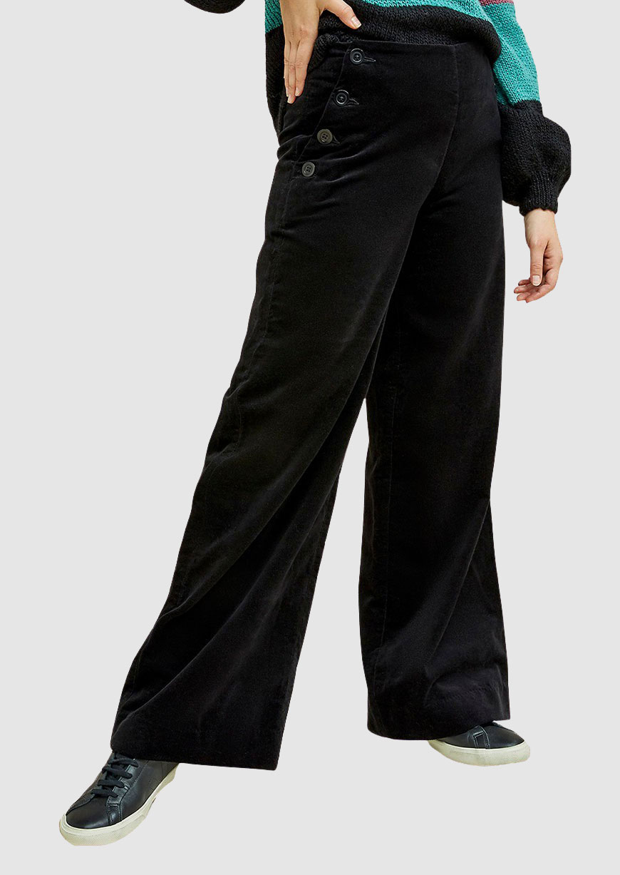 Caren Velvet Trousers Black