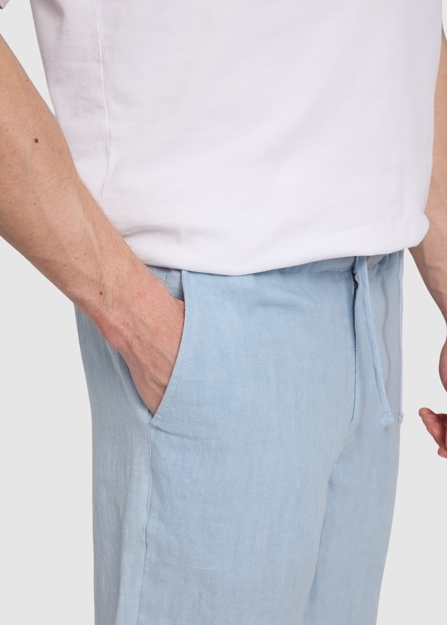 Regular Linen Shorts Pastel Blue Regular Linen Shorts Pastel Blue