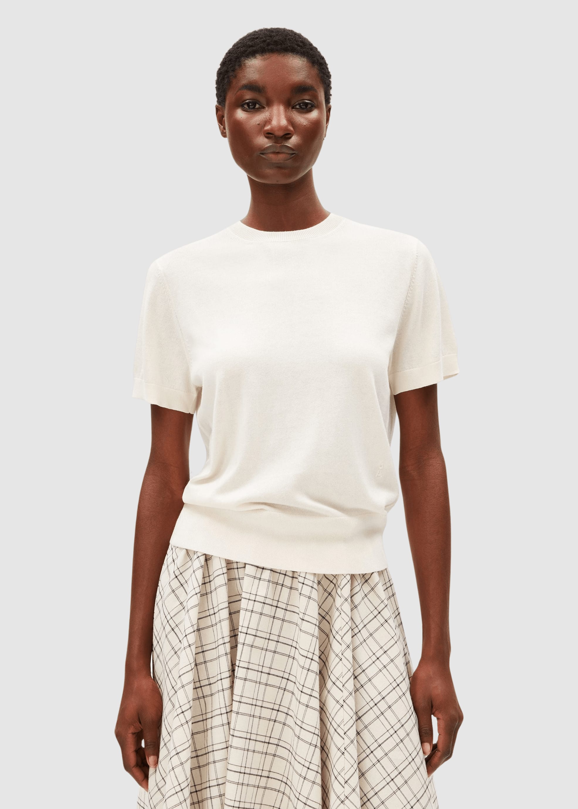 Fine S Sl Knit Sweater Oatmilk