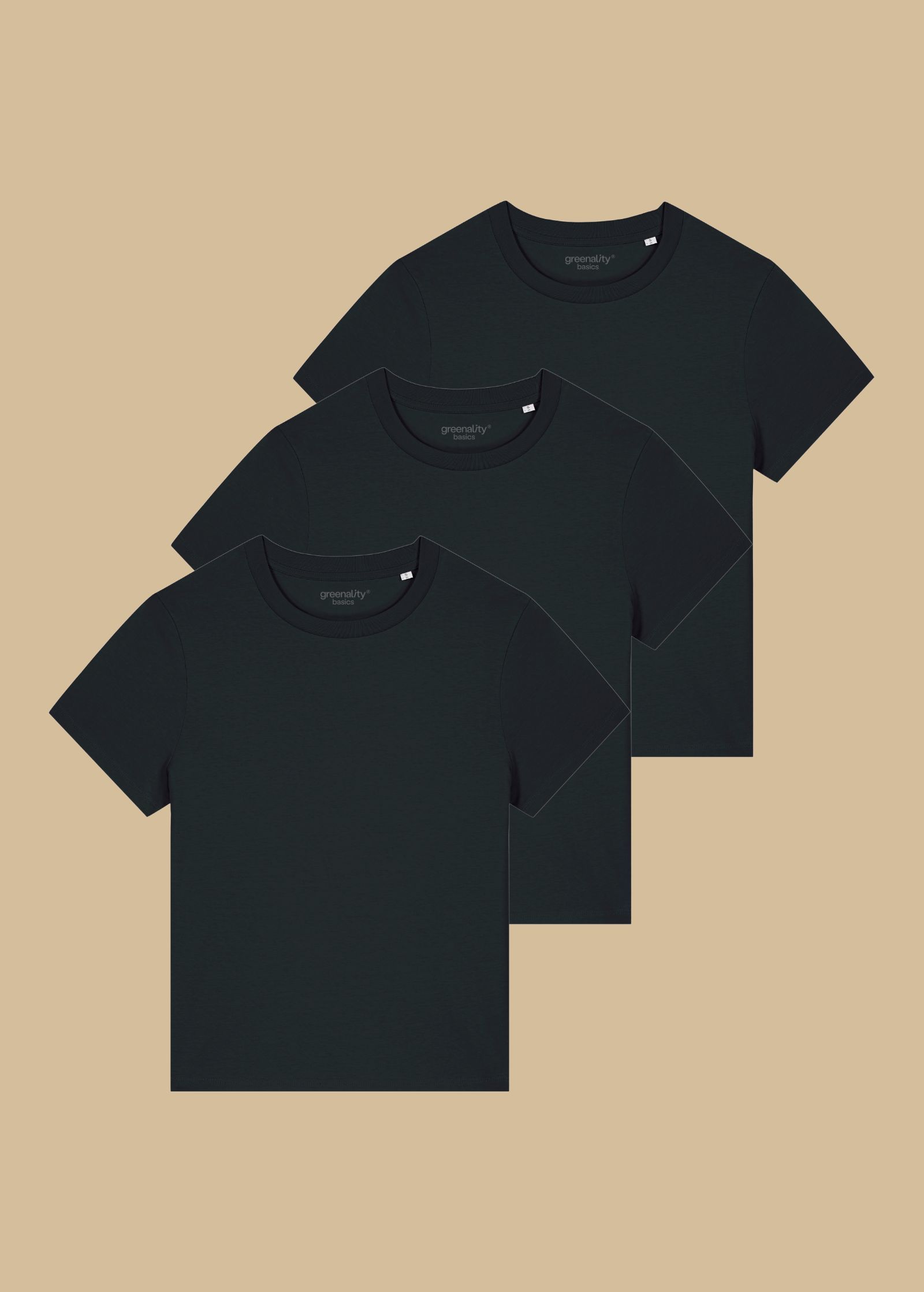 Classic T-Shirt Woman 3er Pack Black
